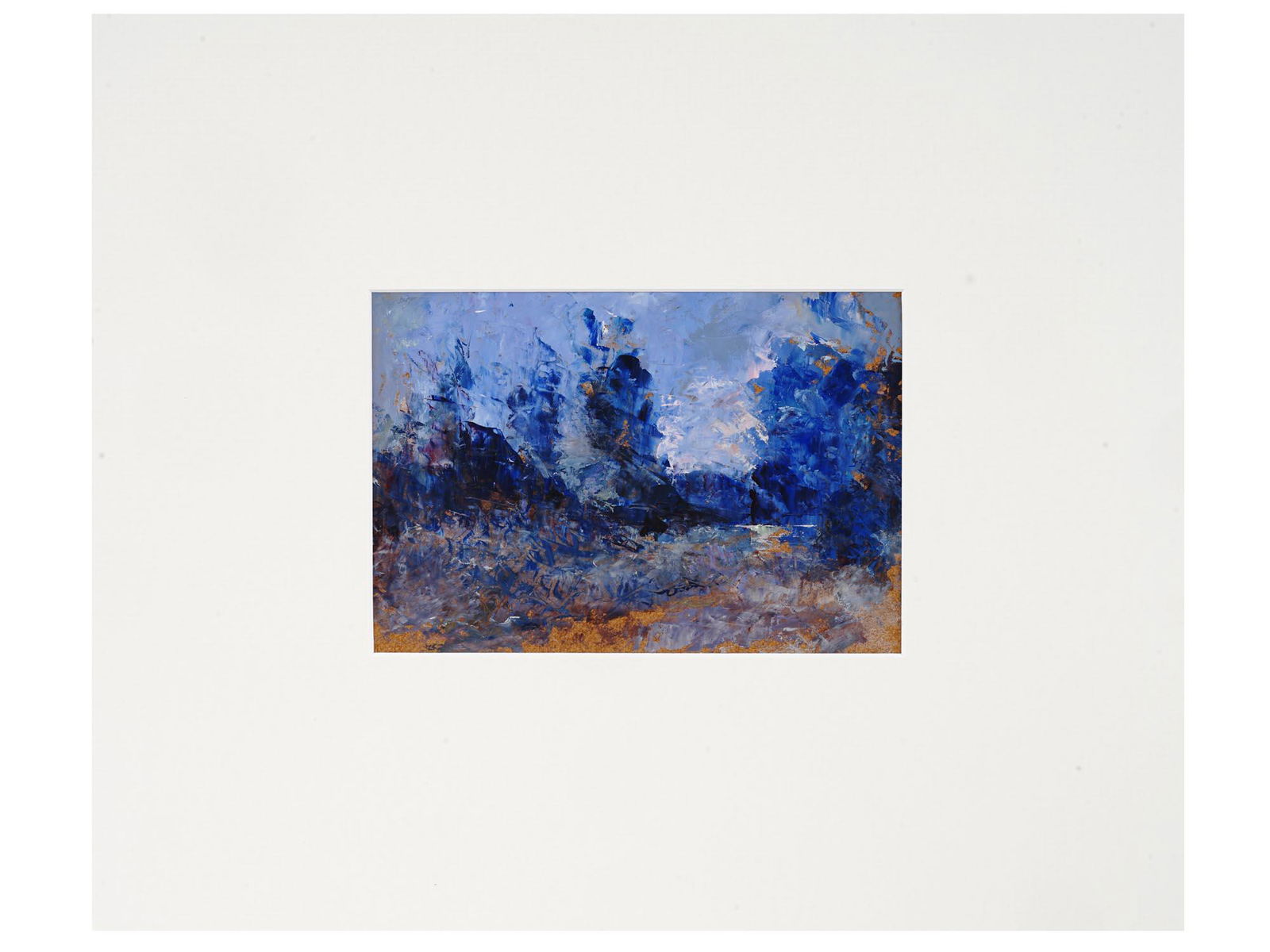 RUSSIAN LANDSCAPE OIL PAINTING BY NINA ZBANDUTO: Nina Zbanduto, Russian, 1894 to 1988, oil painting on board depicting a forest landscape in the manner of Impressionism. Circa: 1950s. Unsigned. Matted. Nina Zbanduto is a Russian artist, known for Im