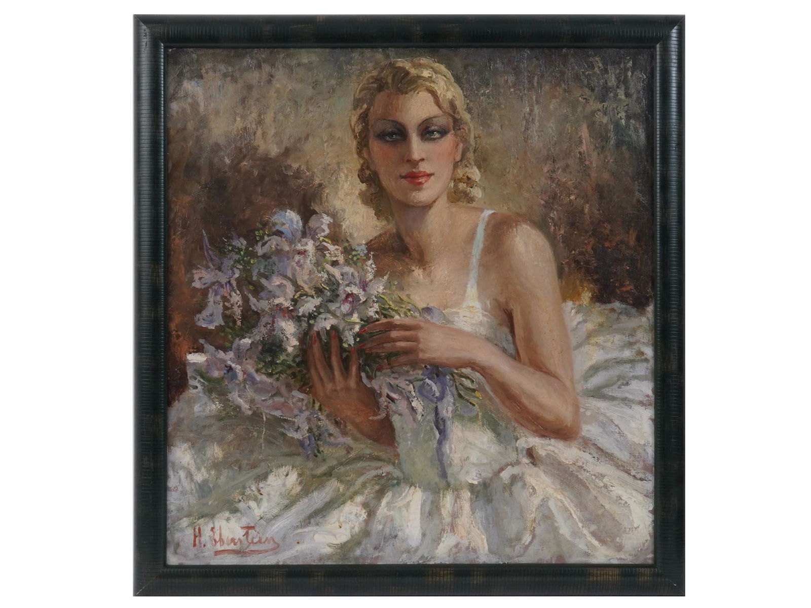 FEMALE PORTRAIT OIL PAINTING BY HARIS EBERSTEINS (1 of 4)