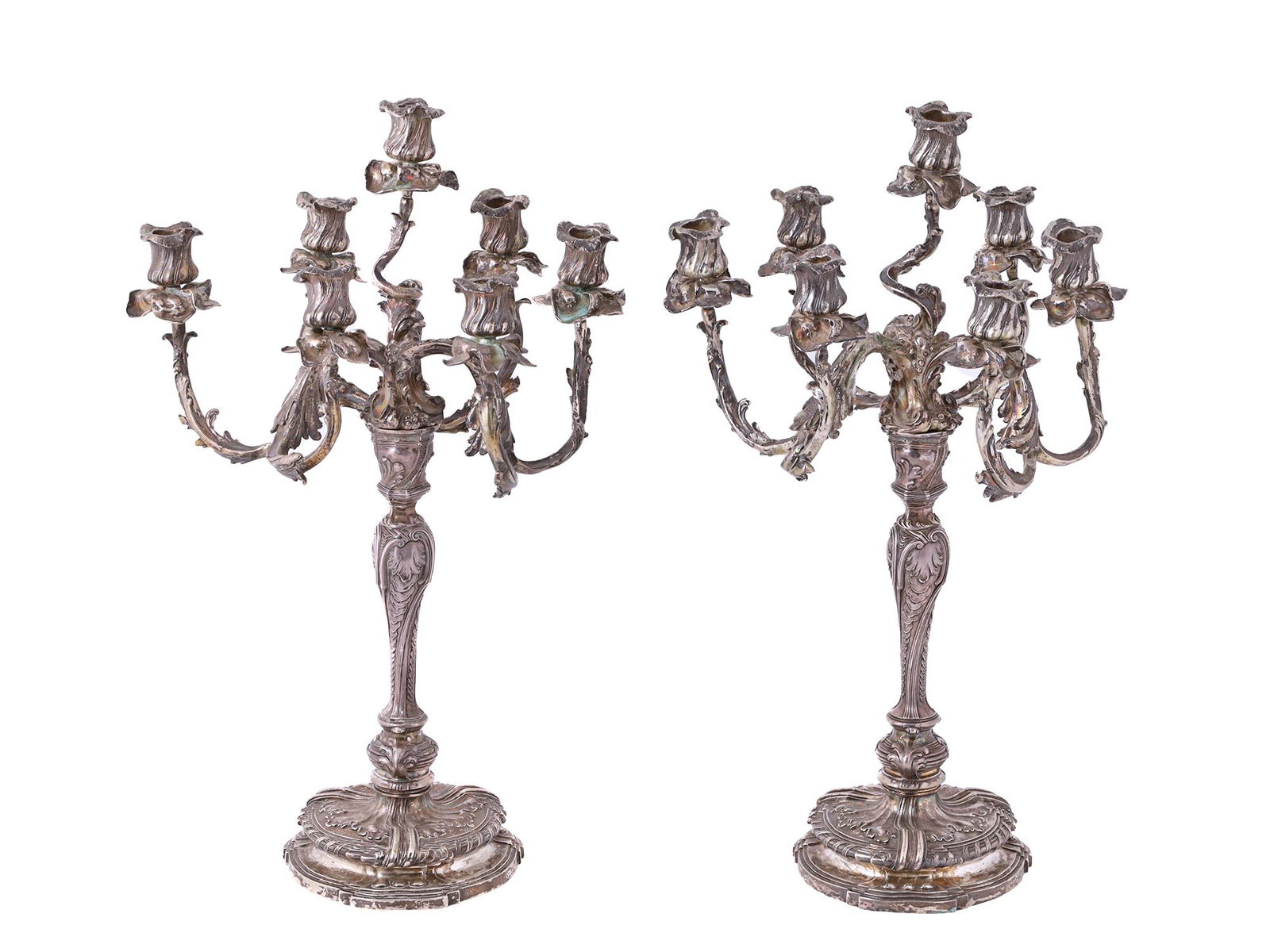 LAZARUS POSEN WITWE, GERMAN SILVER CANDELABRAS (1 of 6)