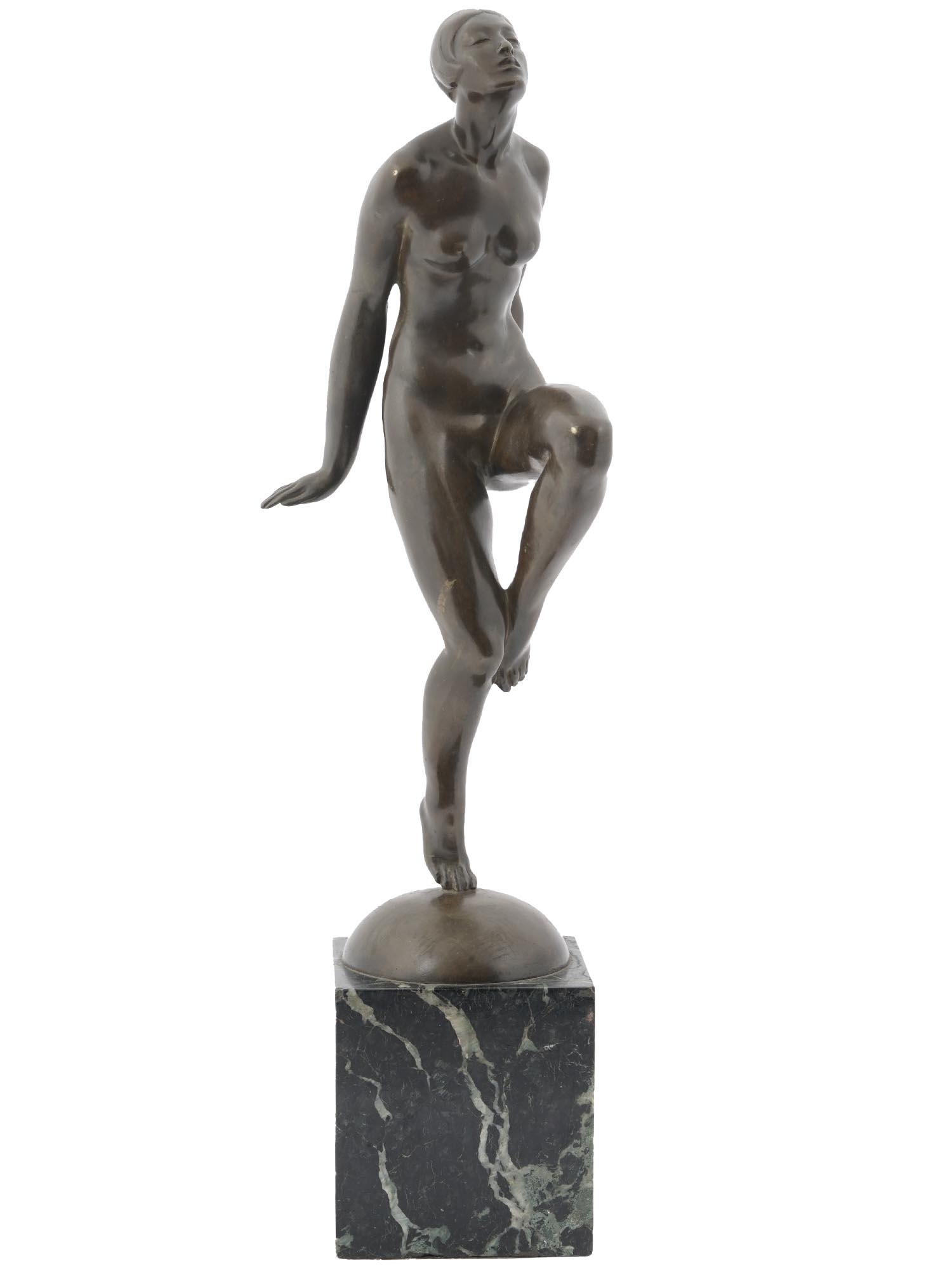 FRENCH ART DECO BRONZE SCULPTURE BY EMILE A LEROY (1 of 7)