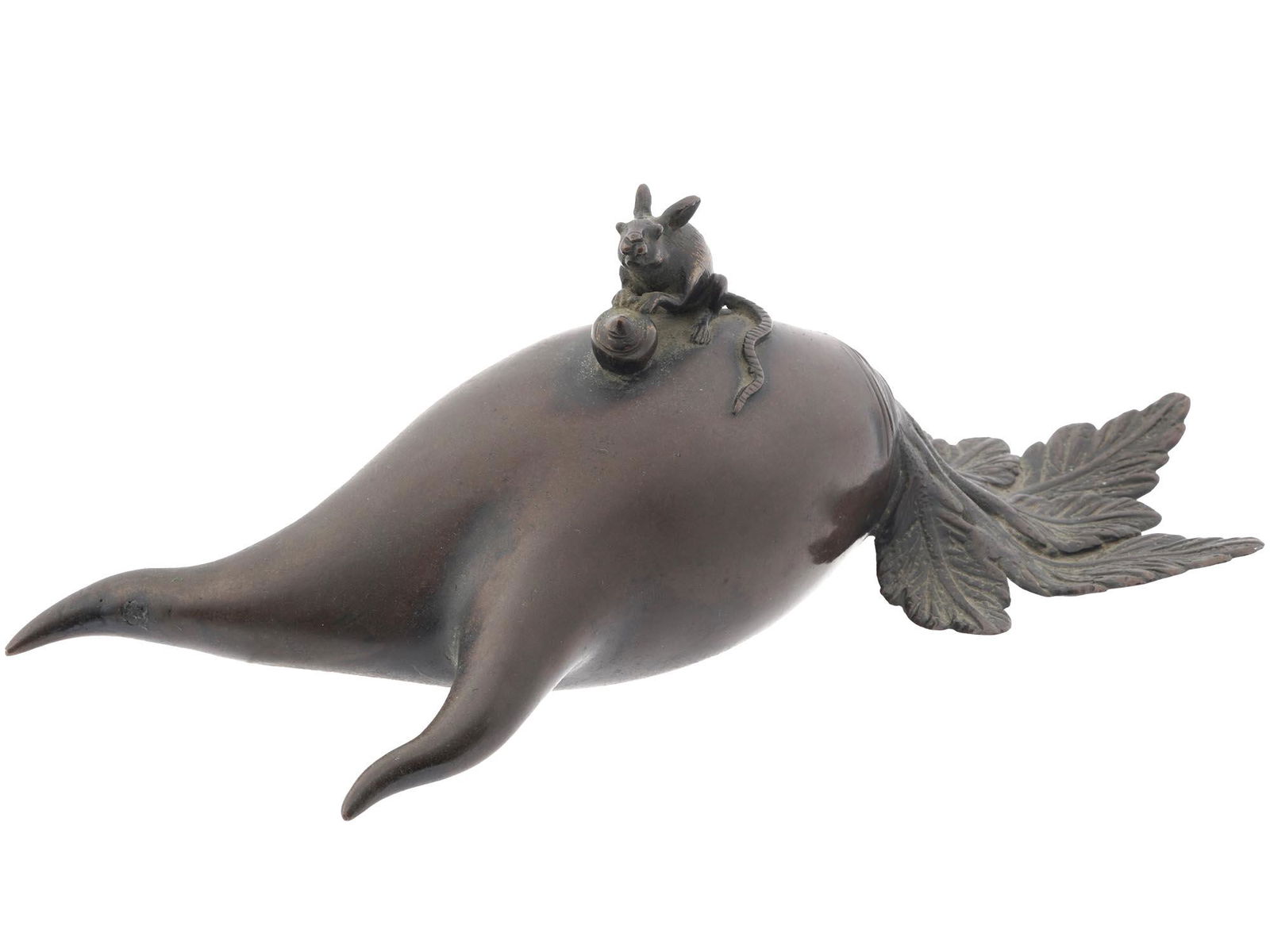 ANTIQUE JAPANESE BRONZE MOUSE OKIMONO FIGURE (1 of 4)