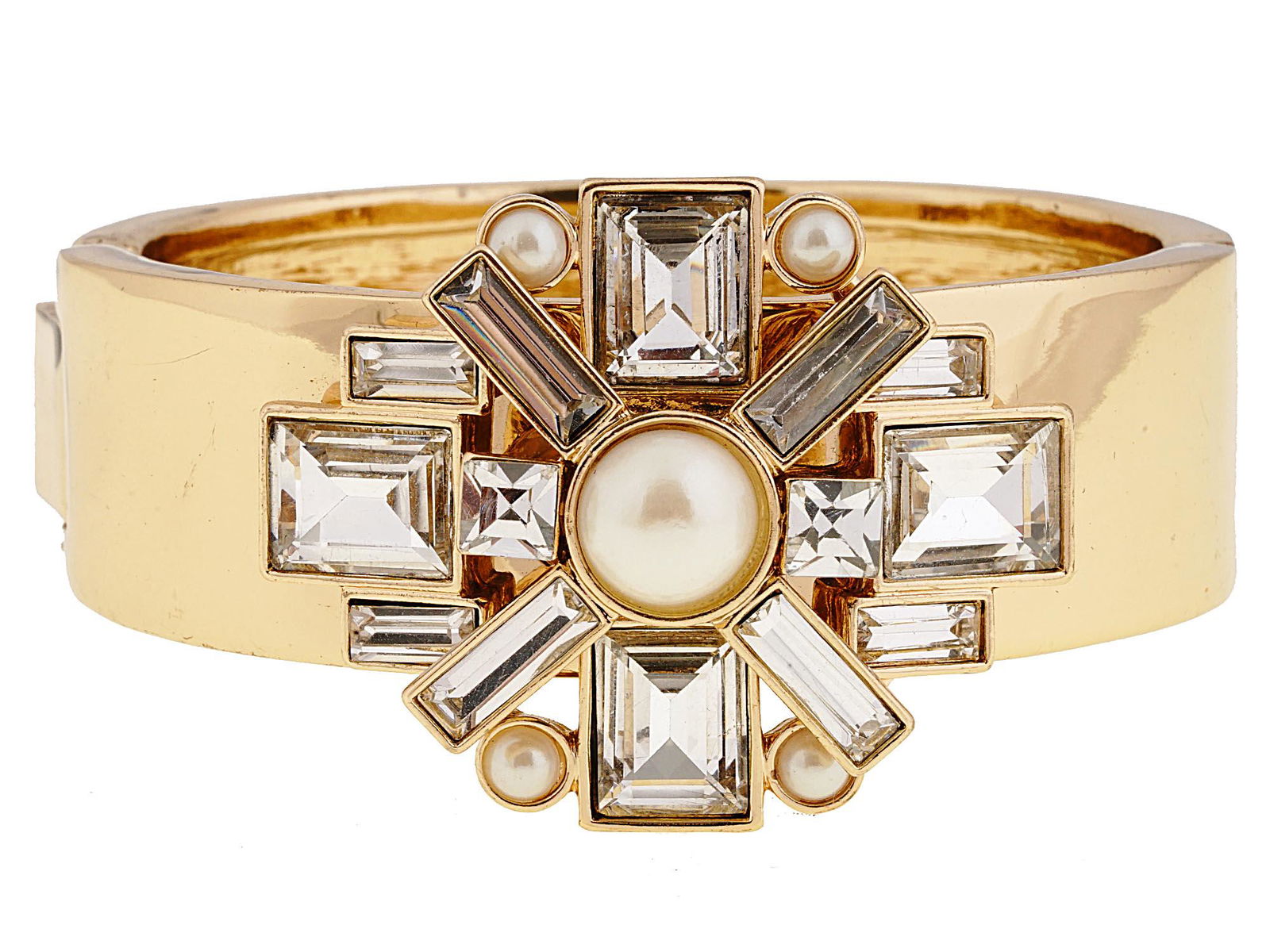 VINTAGE GOLD PLATED LADIES BRACELET, C 1970 (1 of 4)