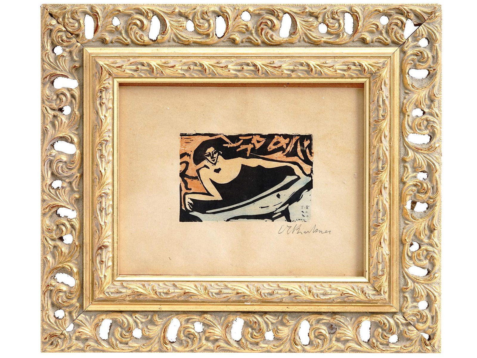 GERMAN WOMAN WOOD BLOCK BY ERNST LUDWIG KIRCHNER (1 of 4)