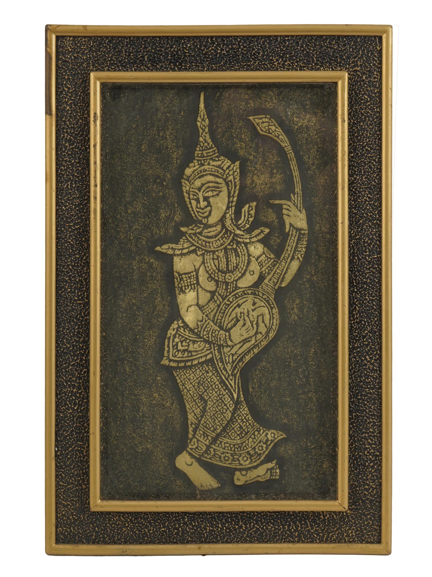 MID CENTURY THAI TEMPLE RUBBING OF BLACK MUSICIAN (1 of 6)