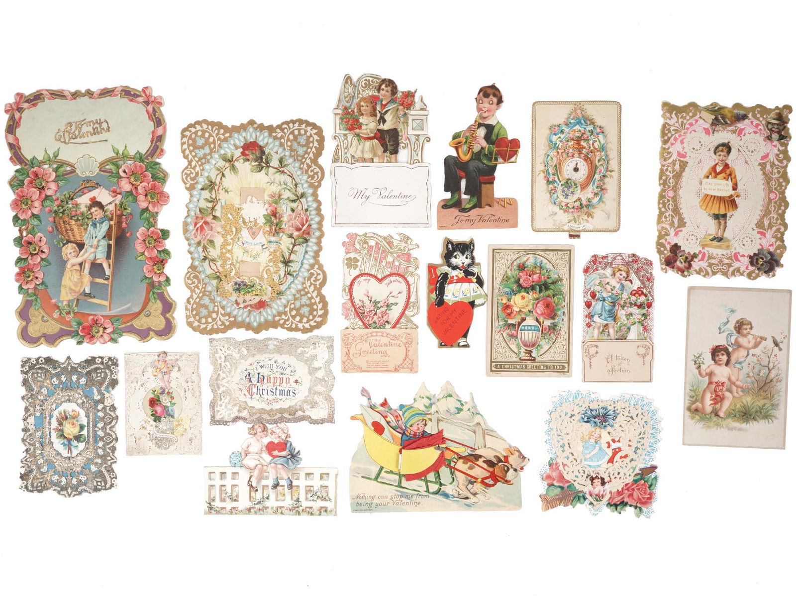 ANTIQUE AMERICAN SAINT VALENTINES DAY CARD SET (1 of 4)