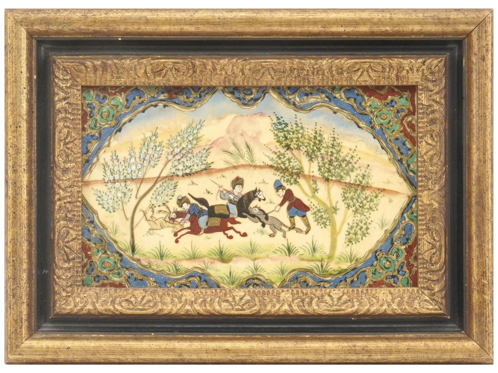 MUGHAL PERSIAN MINIATURE PAINTING NATURAL PANEL (1 of 3)