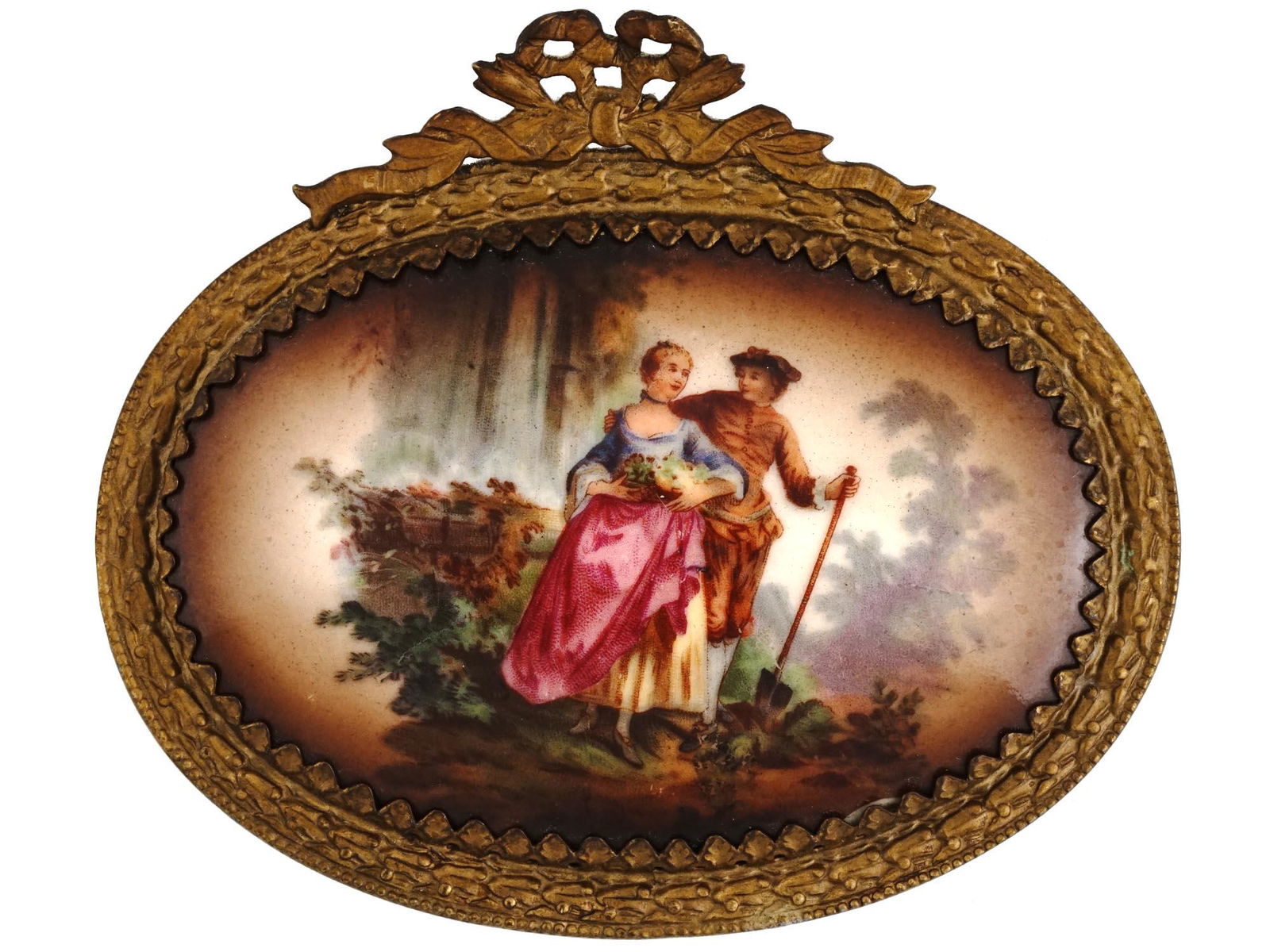 ANTIQUE 19TH C. PORCELAIN MINIATURE PLAQUE (1 of 3)