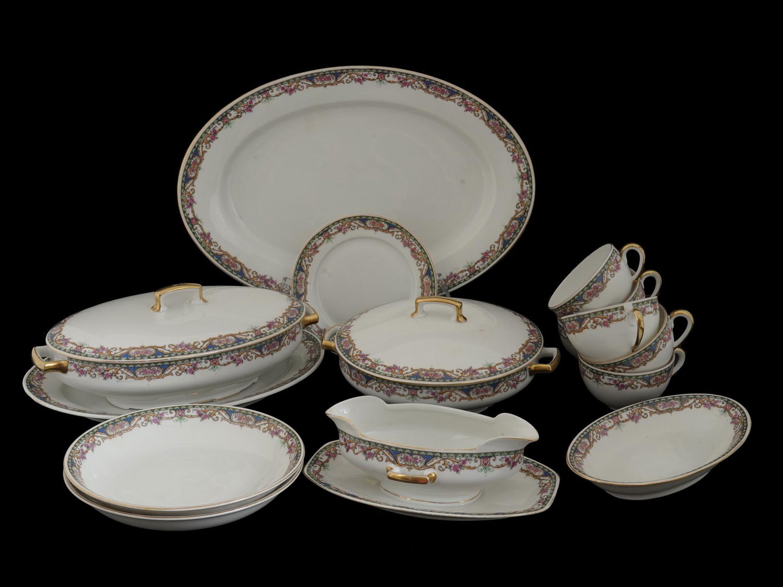 UNION T CZECHOSLOVAKIA PORCELAIN TABLEWARE 16 PCS (1 of 12)