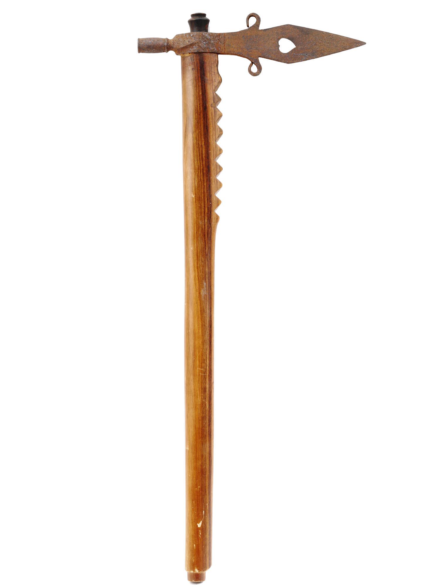 ANTIQUE NATIVE AMERICAN WOODEN SPONTOON TOMAHAWK (1 of 3)