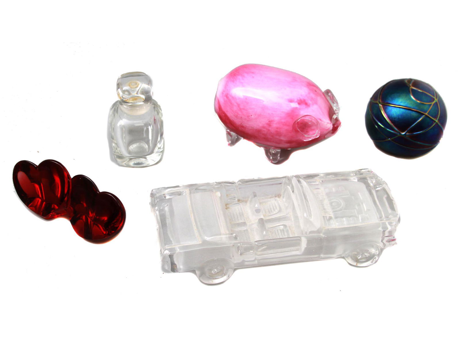 COLLECTION OF 5 NOVELTY GLASS ART ITEMS DECOR (1 of 11)