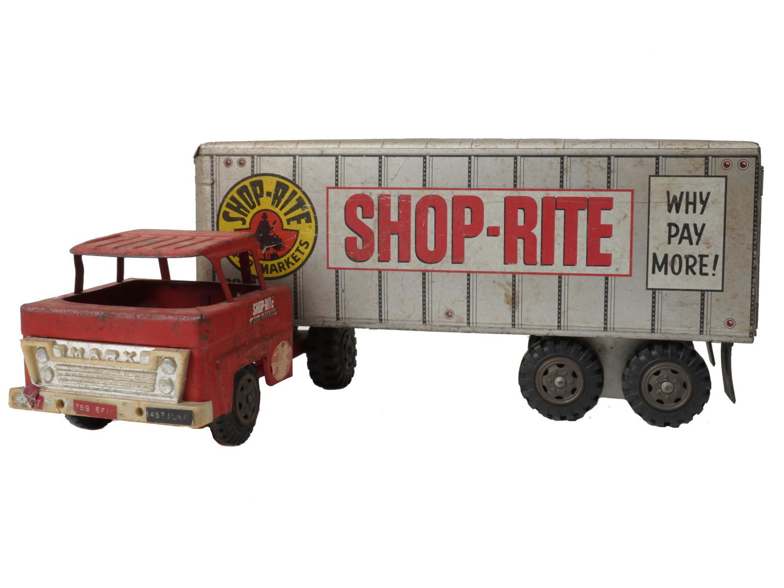 VINTAGE TIN TOY MARX RITE SEMI TRUCK AND TRAILER (1 of 5)
