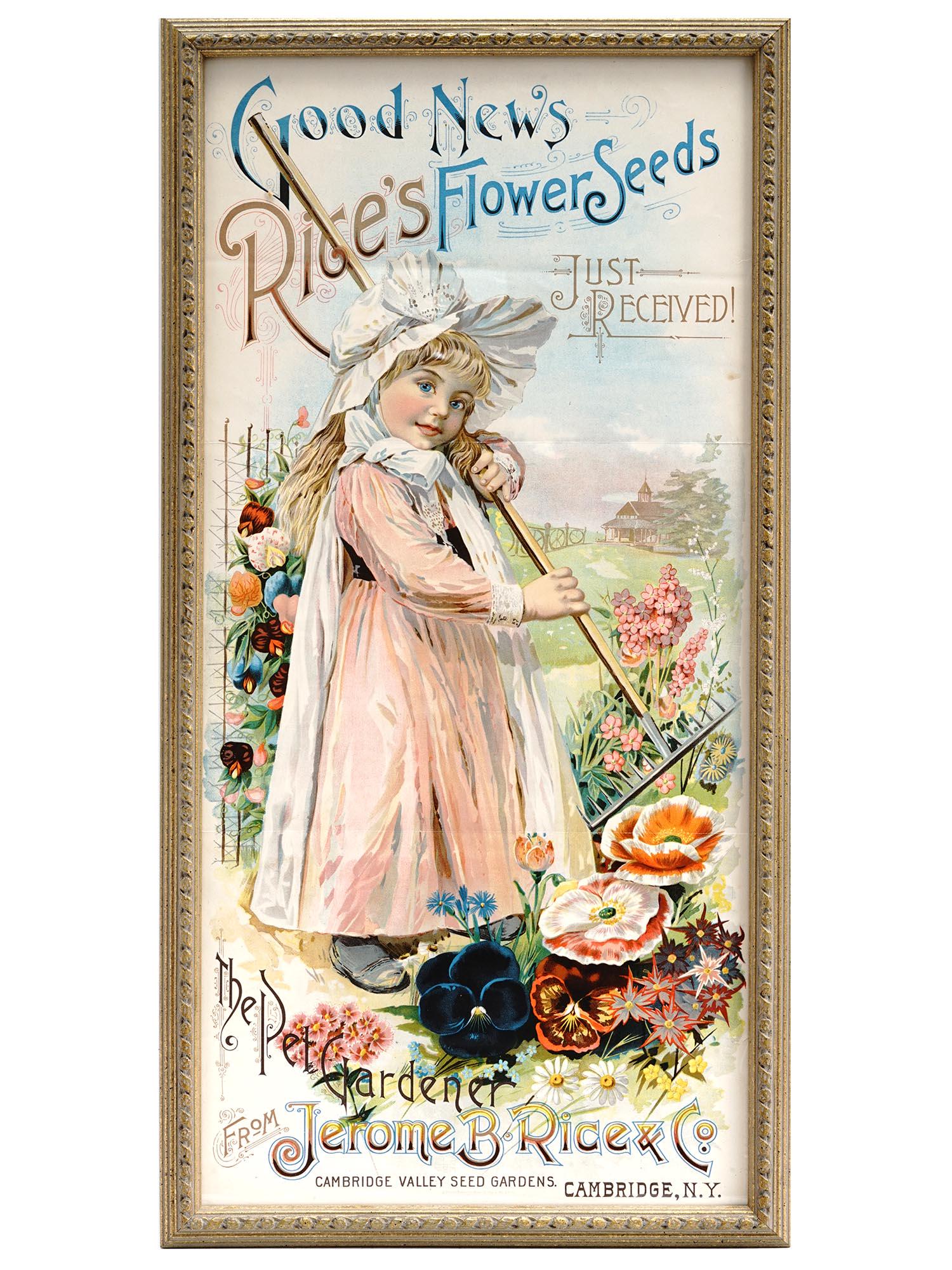 ORIGINAL ANTIQUE JEROME B RICE AND CO ADV POSTER (1 of 5)