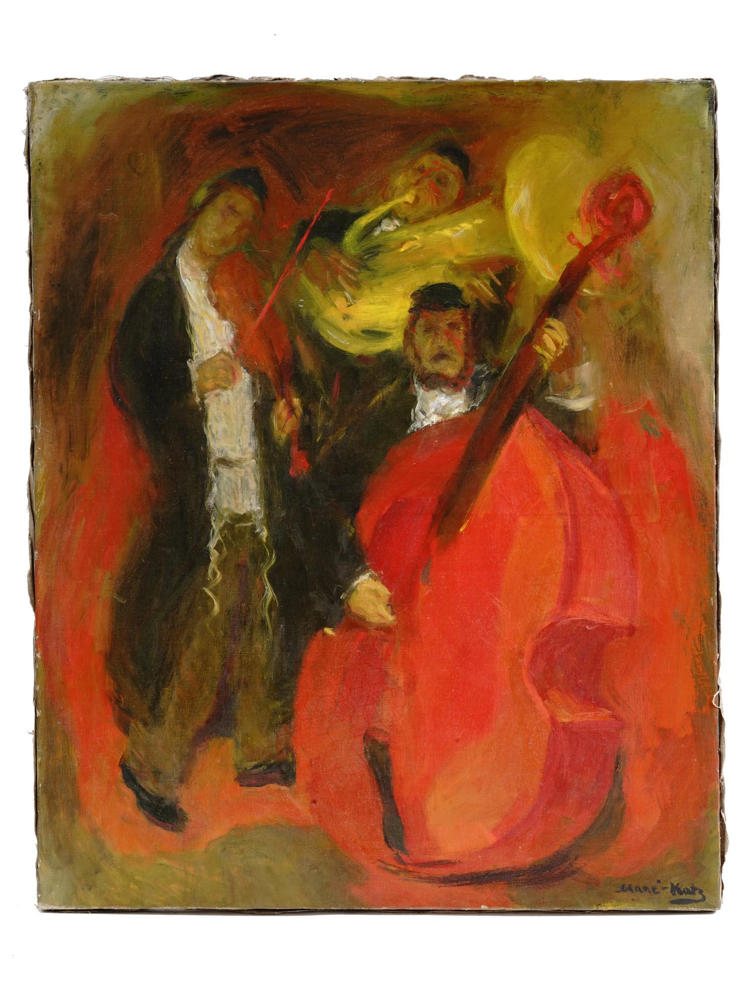 JUDAICA FRENCH MUSICIAN OIL PAINTING BY MANE KATZ (1 of 4)