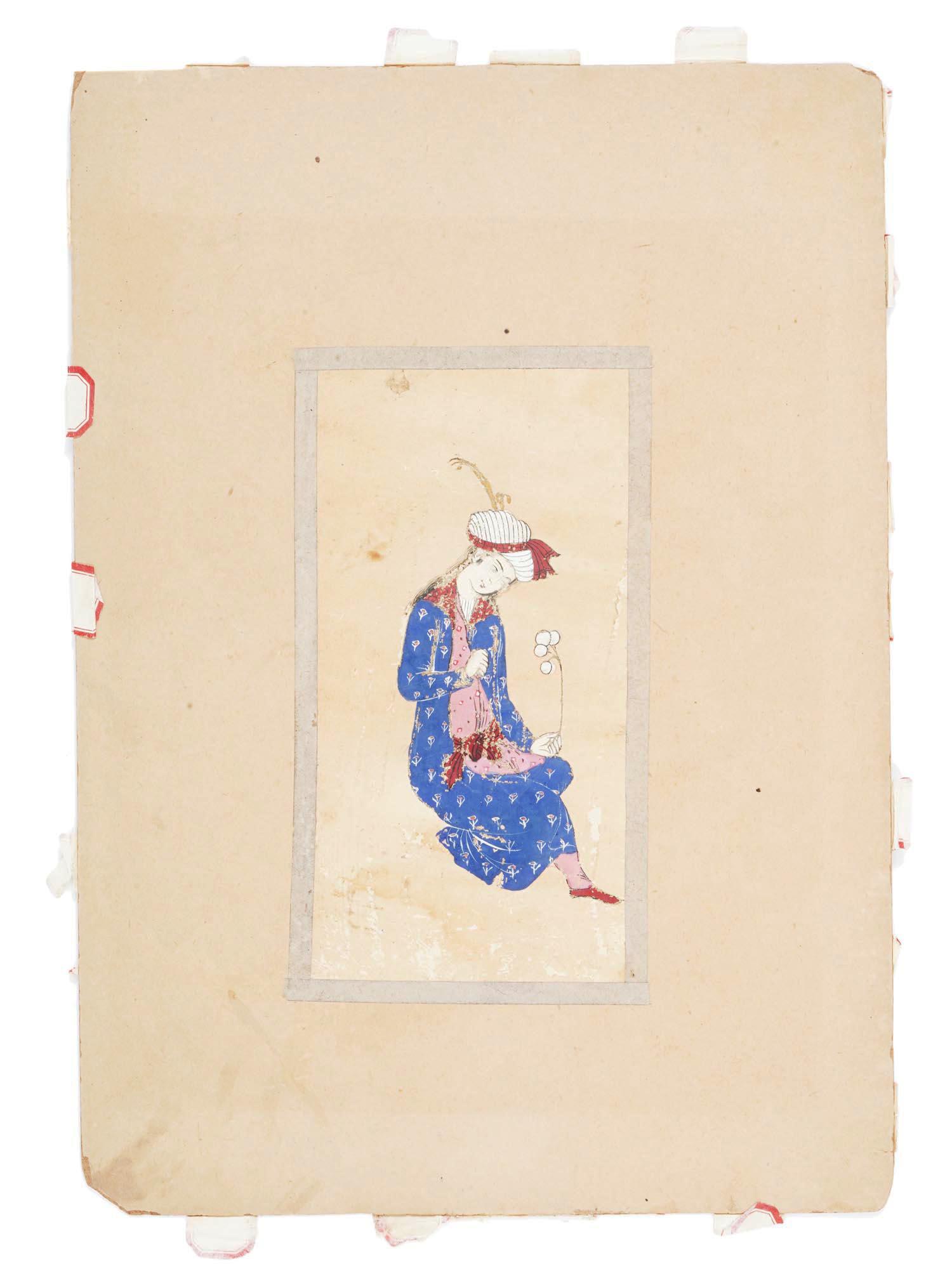 ANTIQUE PERSIAN MINIATURE WOMAN PORTRAIT PAINTING (1 of 3)