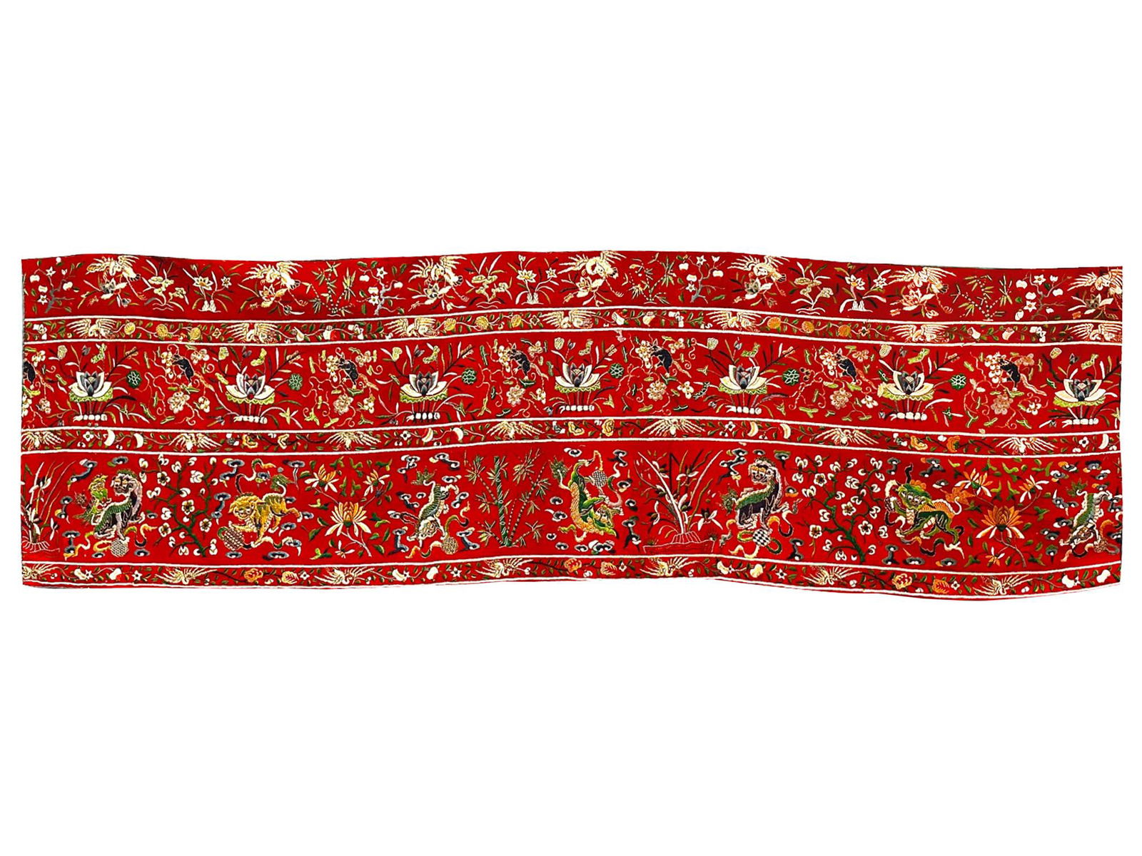 ANTIQUE ASIAN CHINESE EMBROIDERED ON SILK TEXTILE (1 of 6)