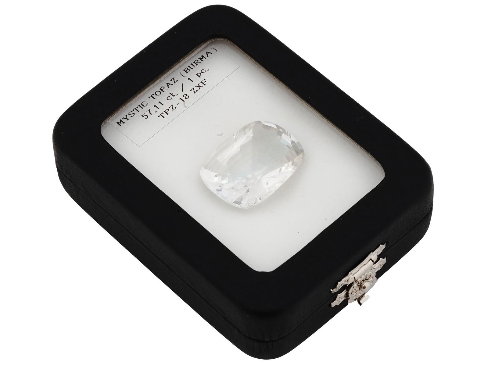 NATURAL CUSHION CUT WHITE TOPAZ IN A BOX (1 of 4)
