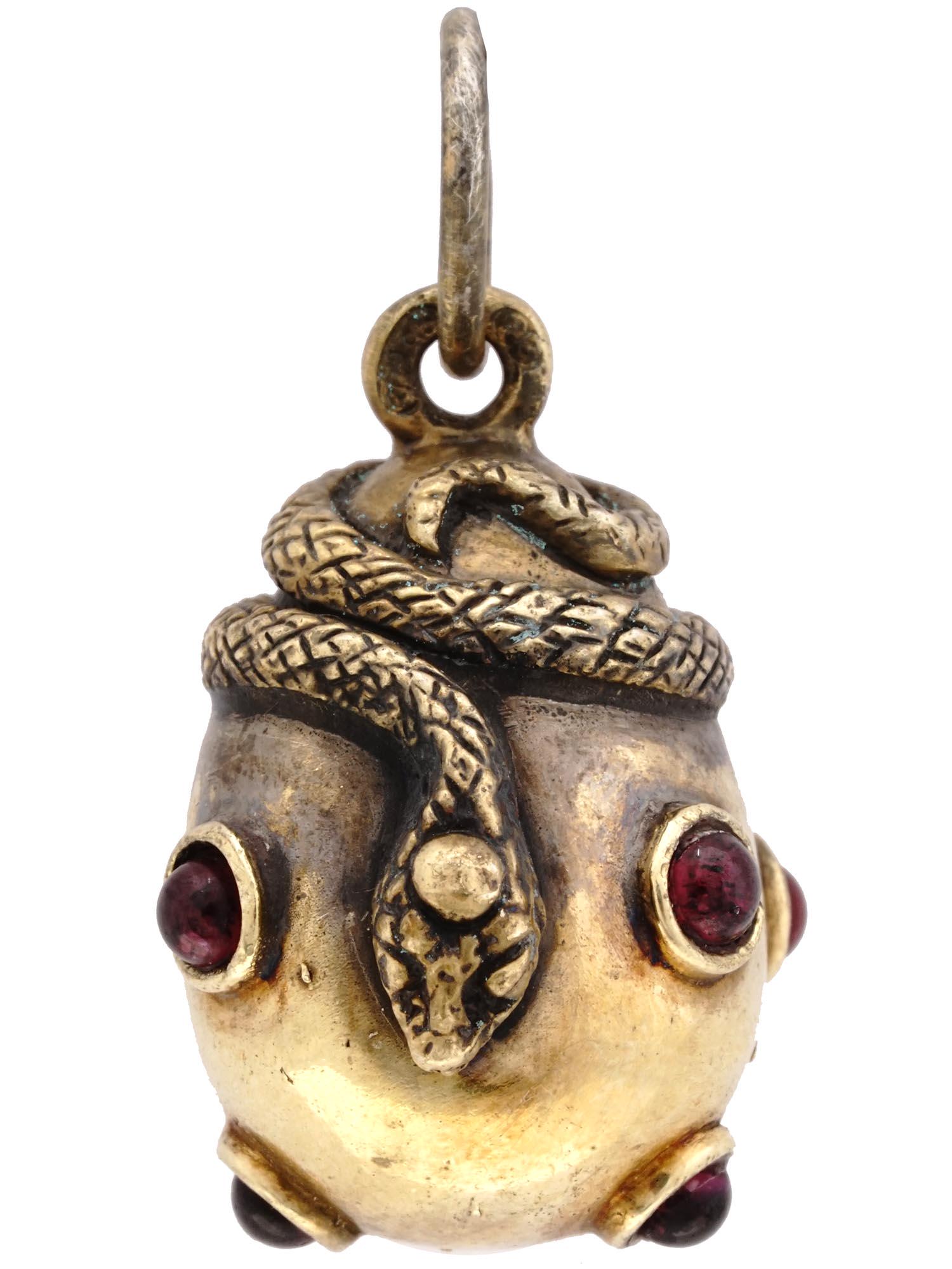 RUSSIAN 88 SILVER GARNETS FIGURAL SNAKE PENDANT (1 of 3)
