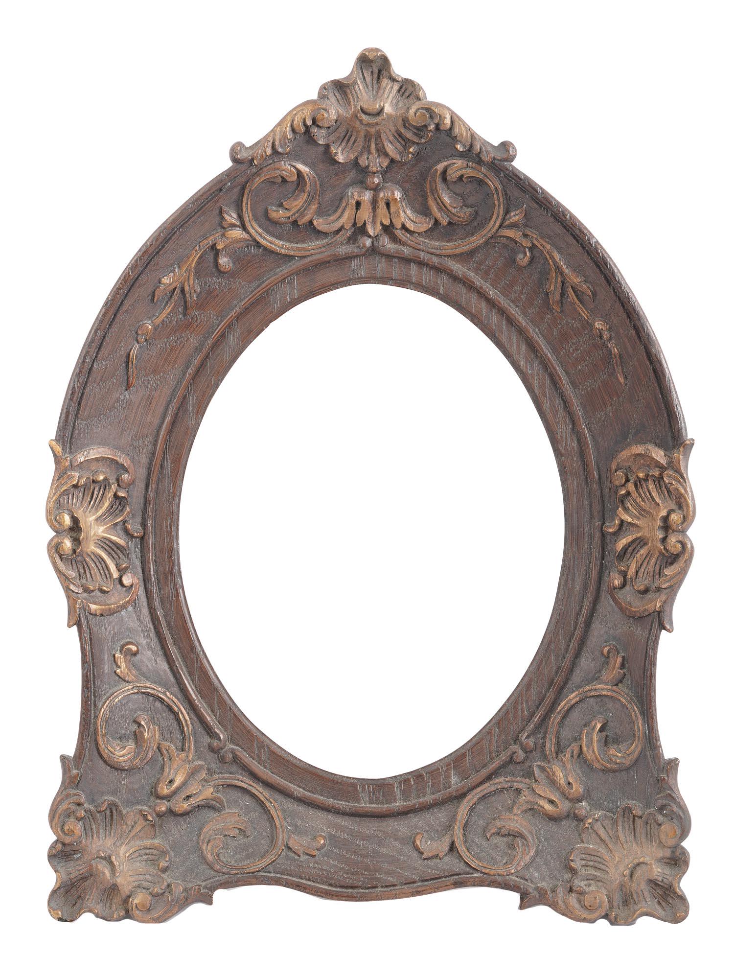 ANTIQUE CARVED WOOD ROCOCO PICTURE FRAME (1 of 3)