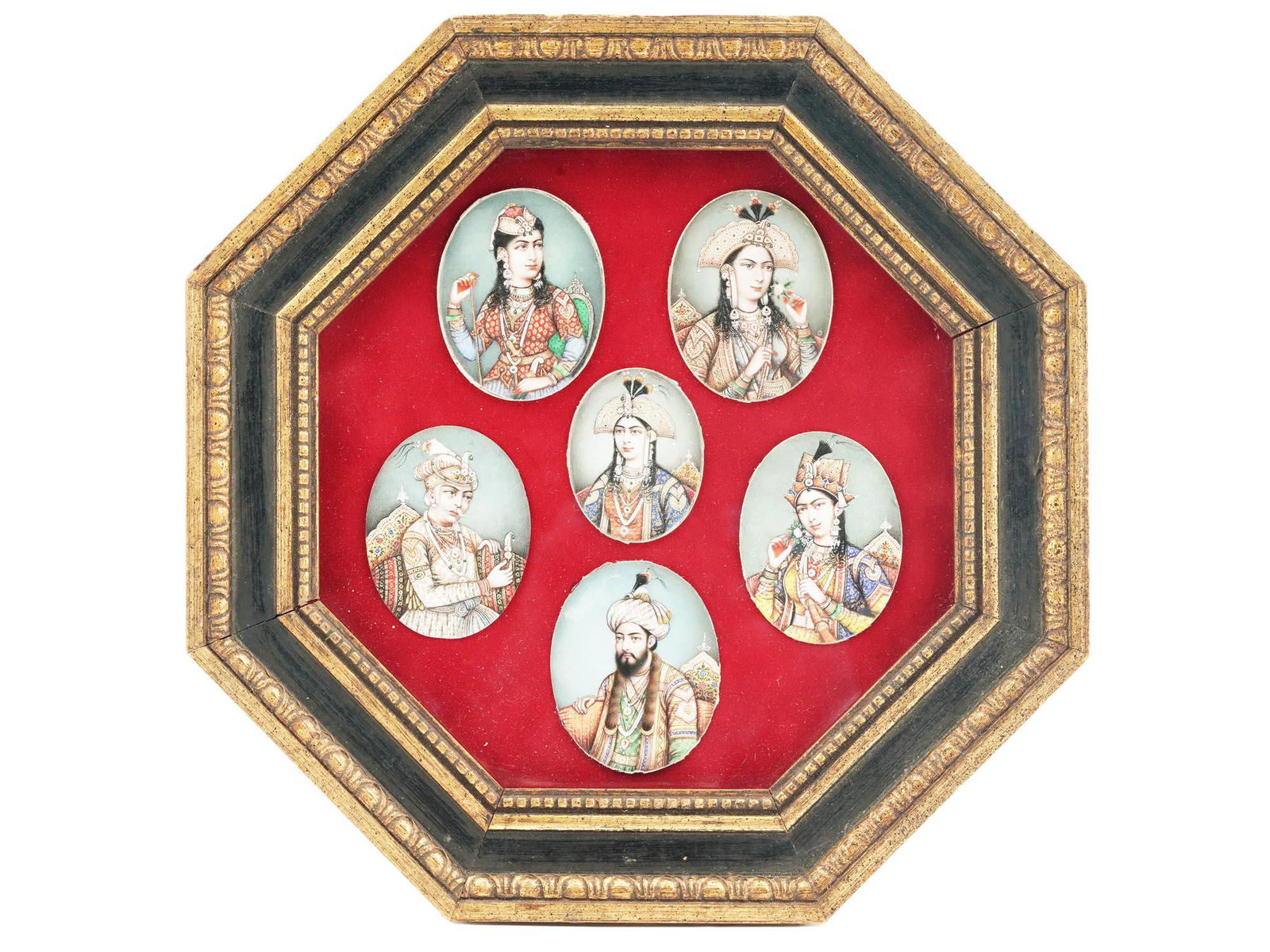 ANTIQUE INDIAN MUGHAL ROYAL MINIATURE PORTRAITS (1 of 10)