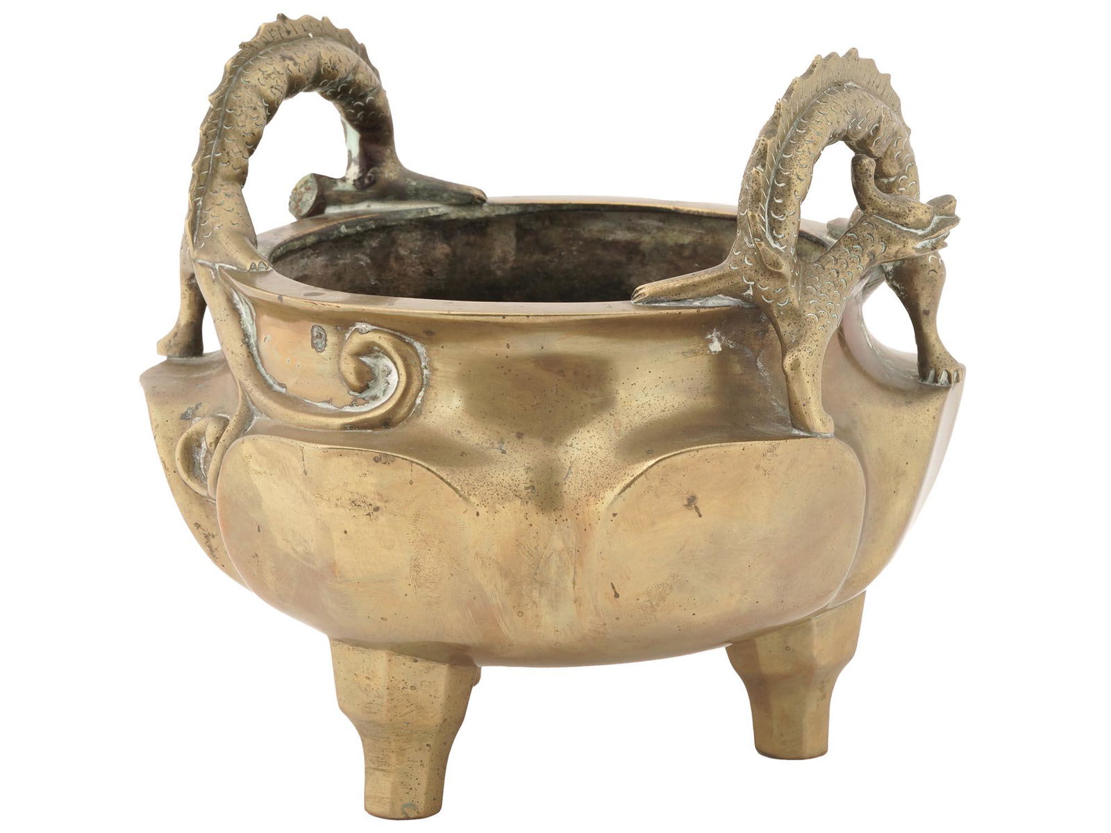 ANTIQUE CHINESE LATE QING DYNASTY BRONZE CENSER (1 of 7)