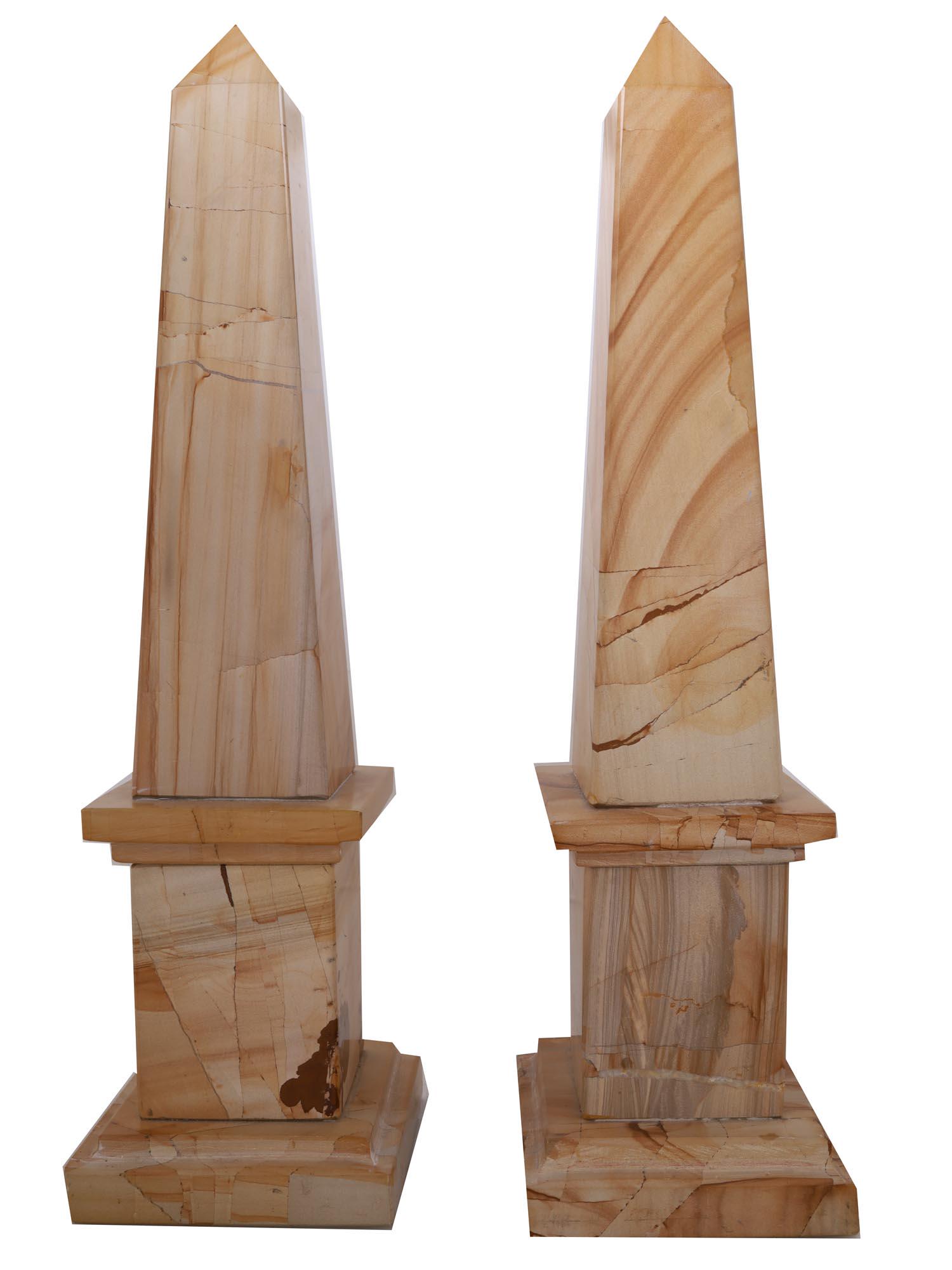 TWO ANTIQUE FRENCH EMPIRE NATURAL JASPER OBELISKS (1 of 8)