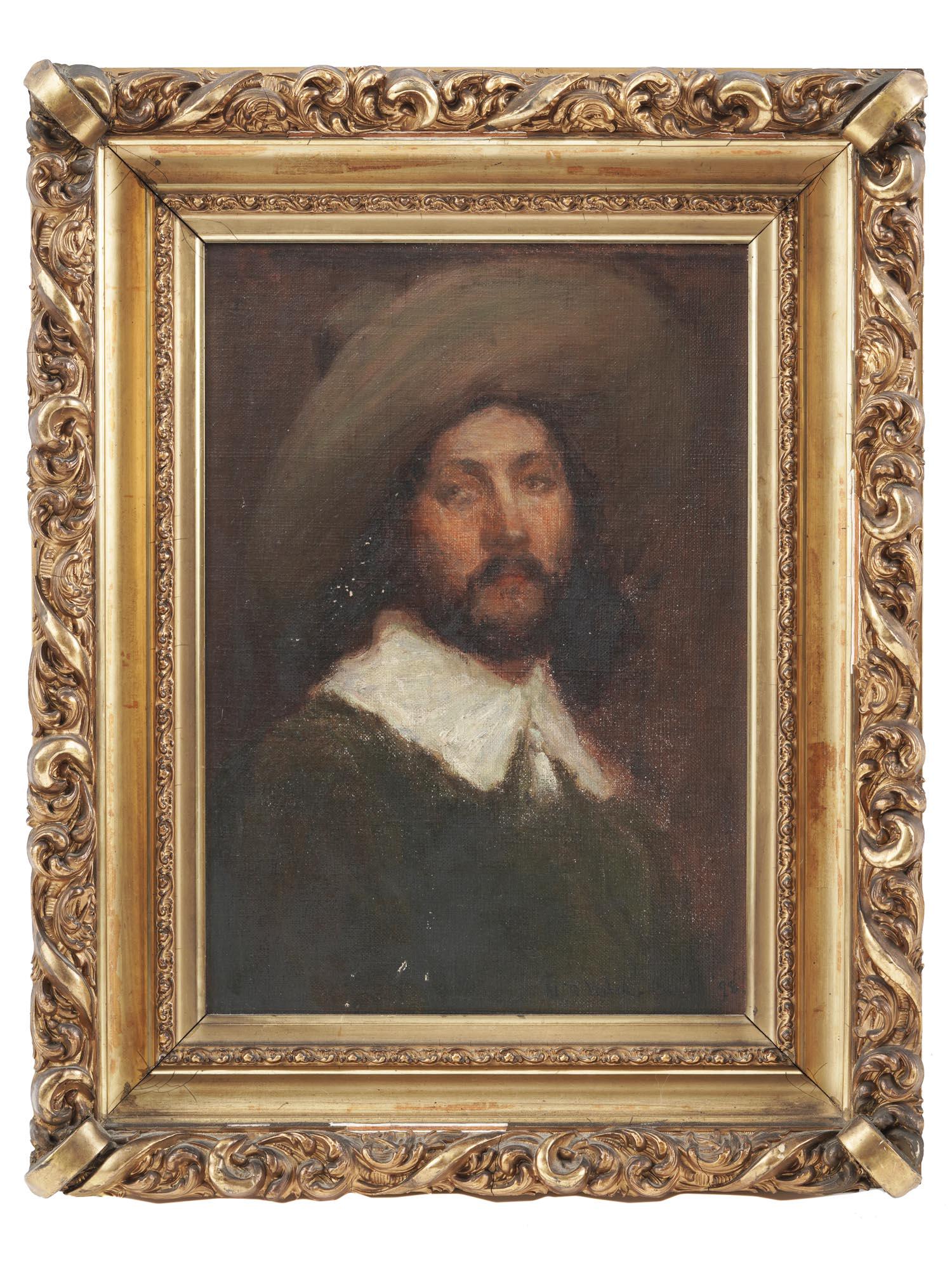 ANTIQUE MALE PORTRAIT OIL PAINTING BY MABEL WELCH (1 of 4)