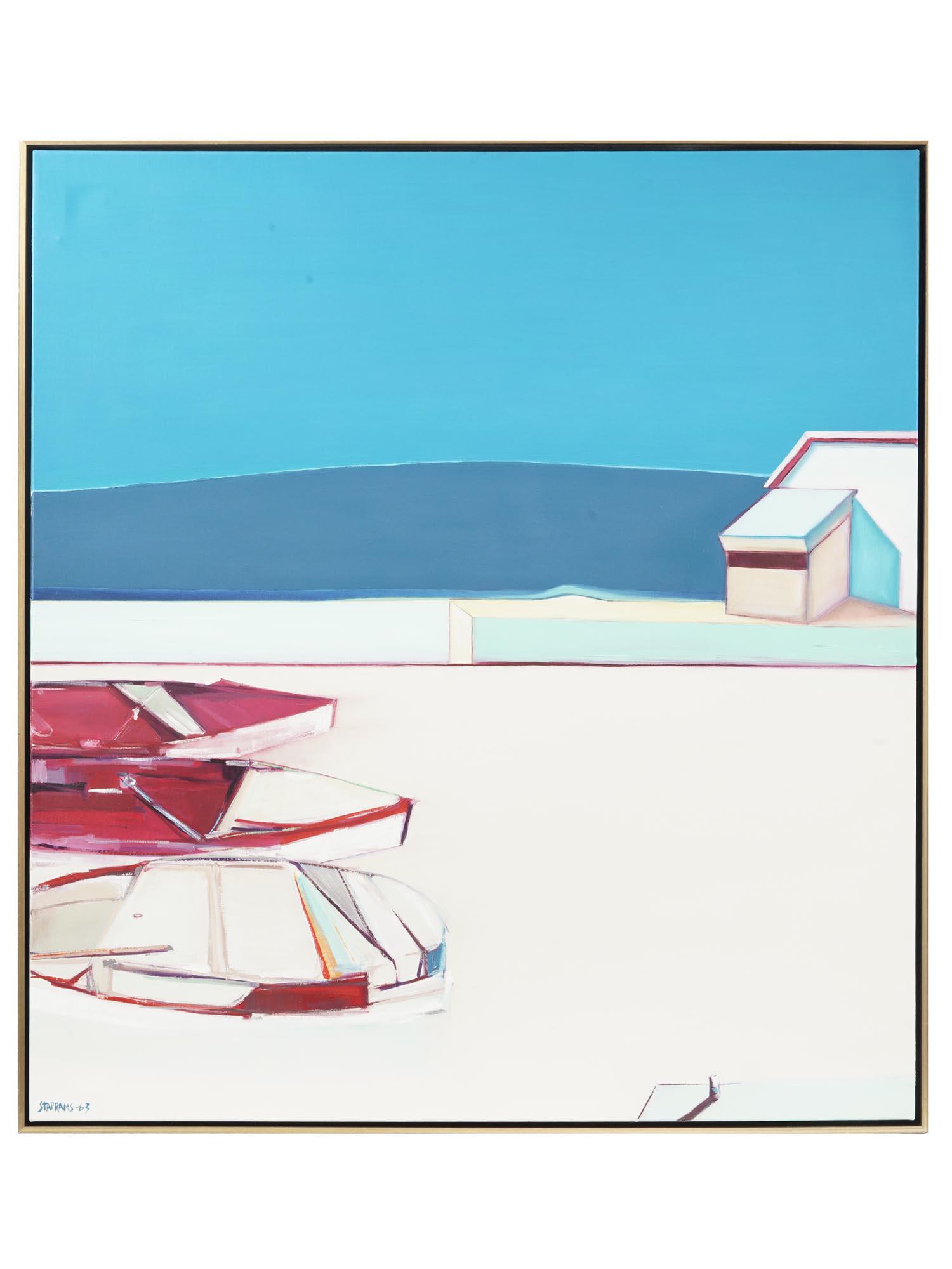 AMERICAN OIL PAINTING BOATS BY RAIMONDS STAPRANS (1 of 7)
