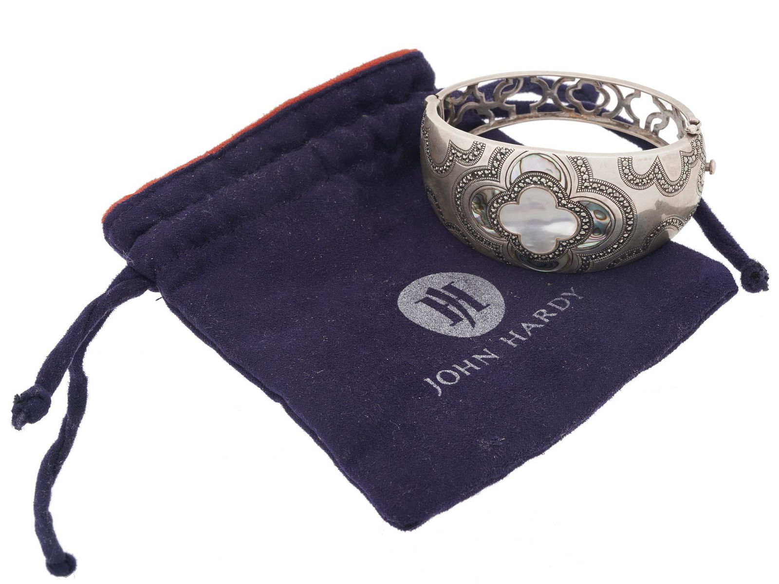JOHN HARDY STERLING SILVER PEARL CUFF BRACELET (1 of 8)