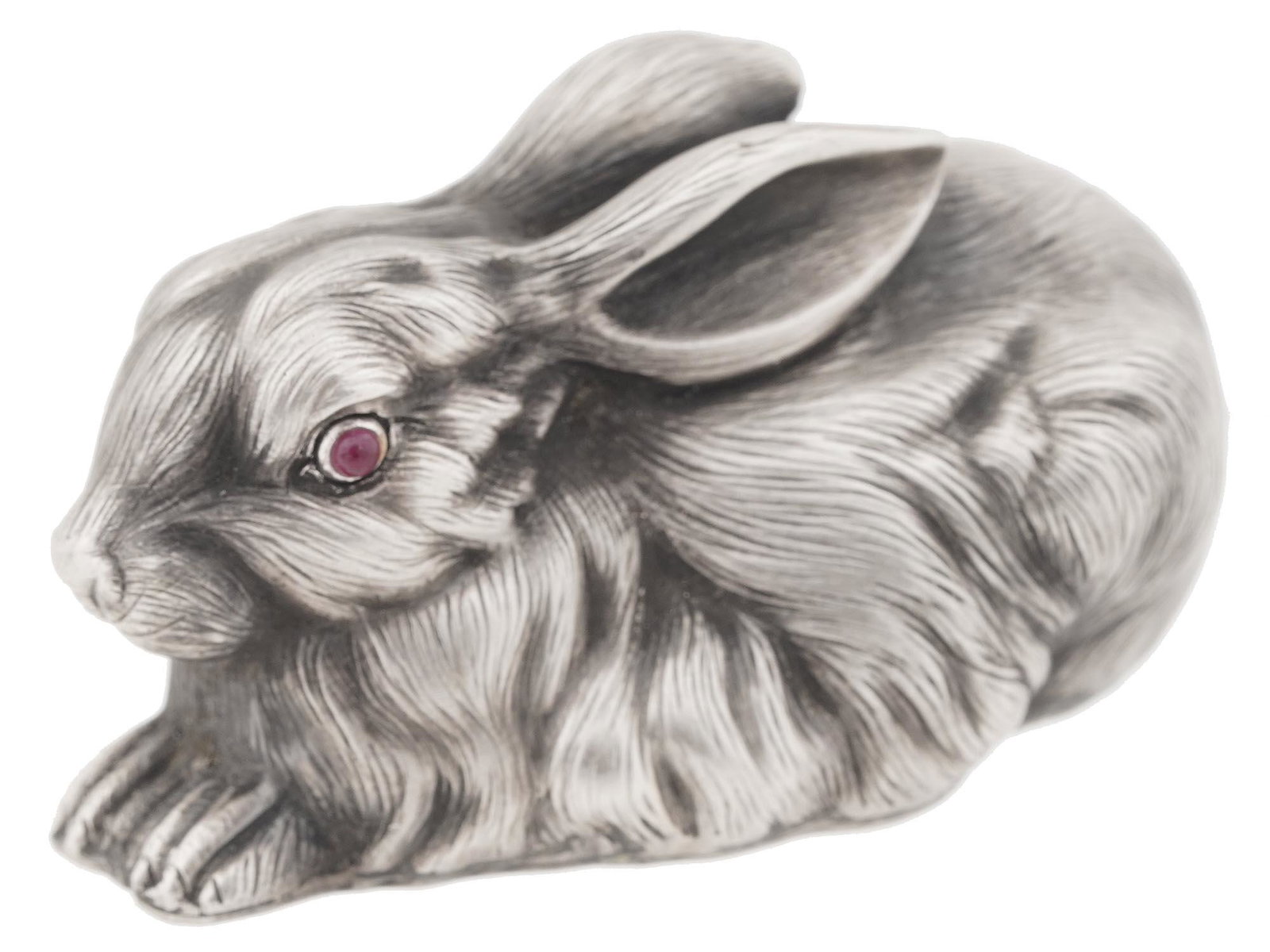 RUSSIAN 84 SILVER RABBIT FIGURINE WITH RUBY EYES (1 of 7)