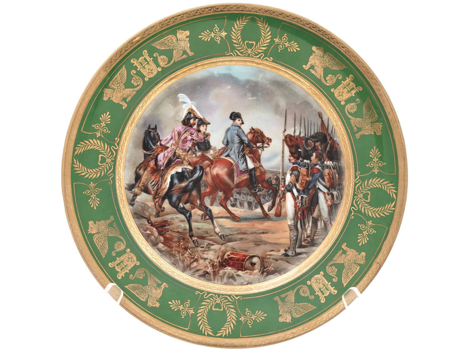 ANTIQUE 19TH C AUSTRIAN NAPOLEON PORCELAIN PLATE (1 of 4)
