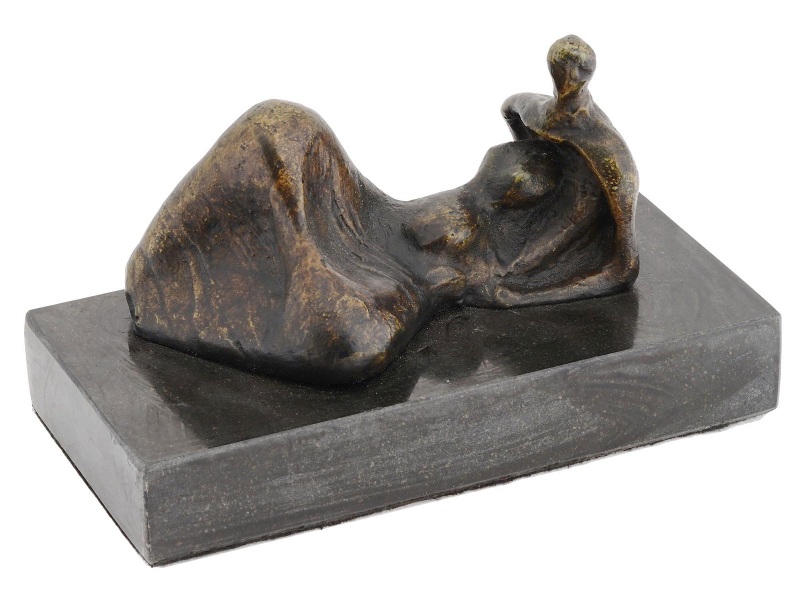 BRONZE SCULPTURE RECLINING FIGURE BY HENRY MOORE (1 of 5)