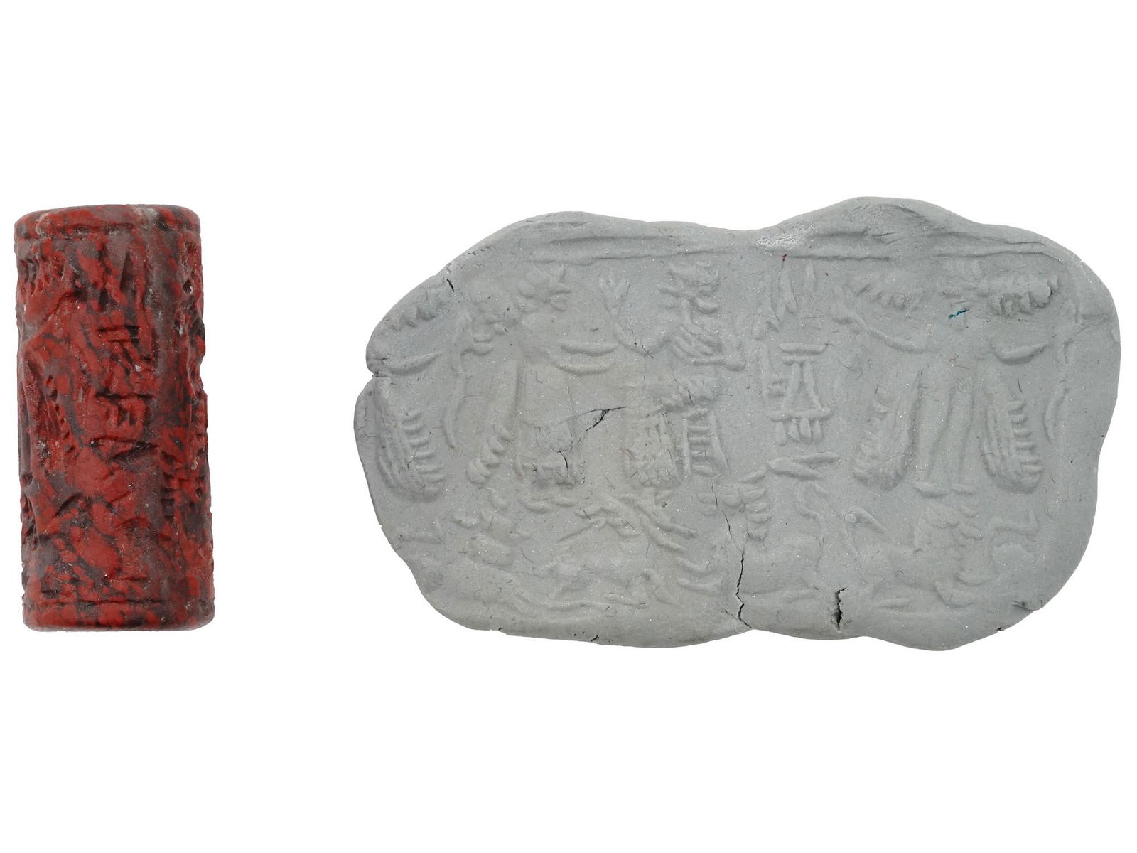 ANCIENT JASPER CARVED INTAGLIO CYLINDER SEAL (1 of 4)