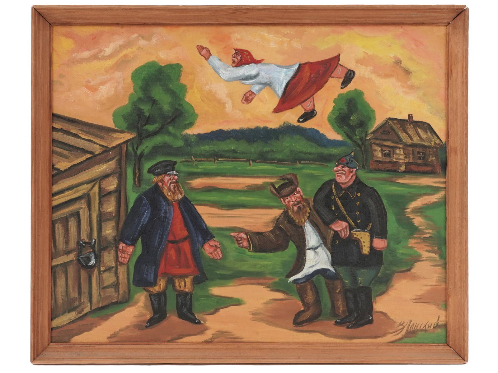 RUSSIAN GENRE SCENE OIL PAINTING BY VALERY LANSKY (1 of 4)