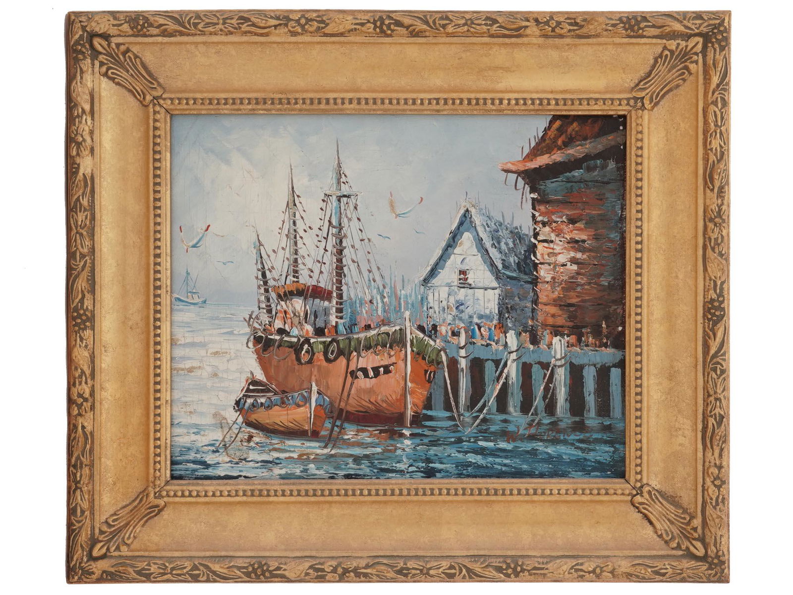 MID CENT AMERICAN OIL PAINTING SIGNED W. FLORENCE (1 of 7)