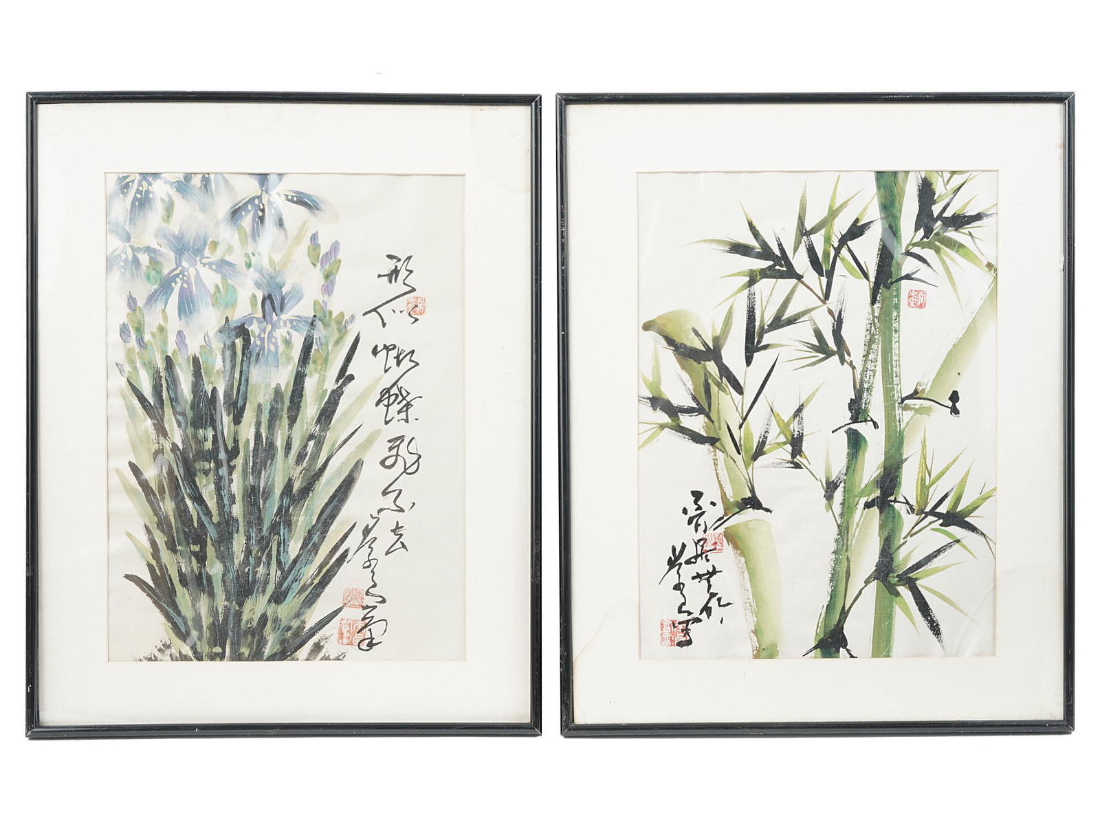 CHINESE INK AND WATERCOLOR PAINTINGS SIGNED (1 of 9)