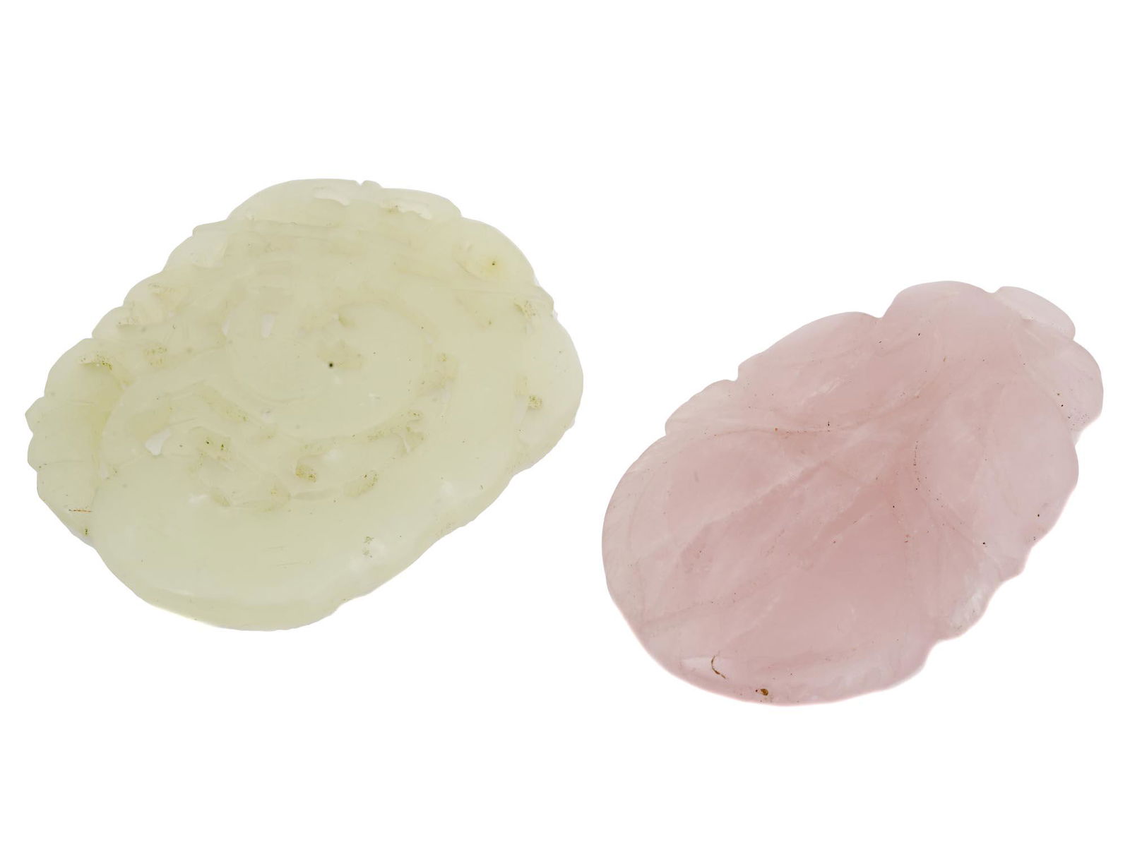 CHINESE NATURAL JADE AND AMETHYST CARVED AMULETS (1 of 5)