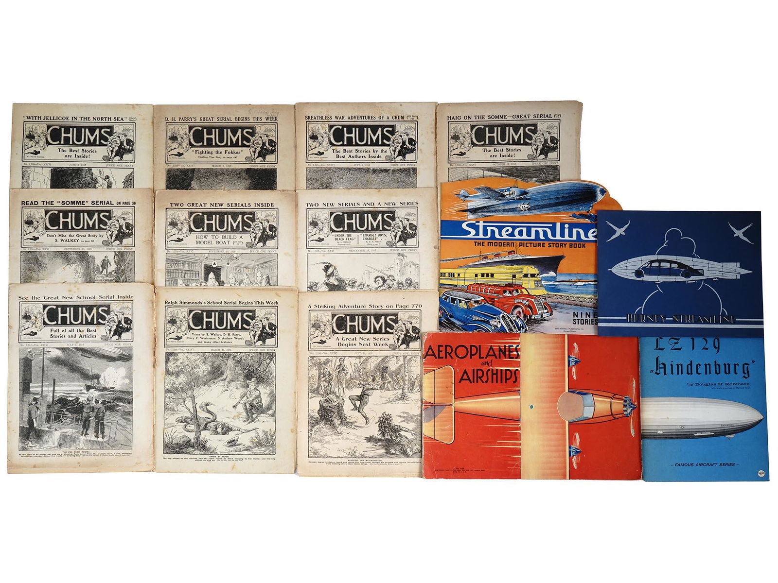CHUMS NEWSPAPERS AND AIRSHIP ZEPPELIN BOOKS (1 of 11)