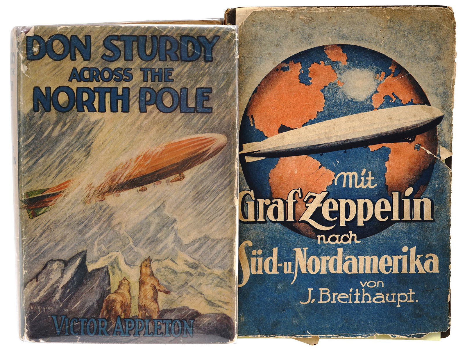 ANTIQUE GERMAN ENGLISH ADVENTURE ZEPPELIN BOOKS (1 of 12)