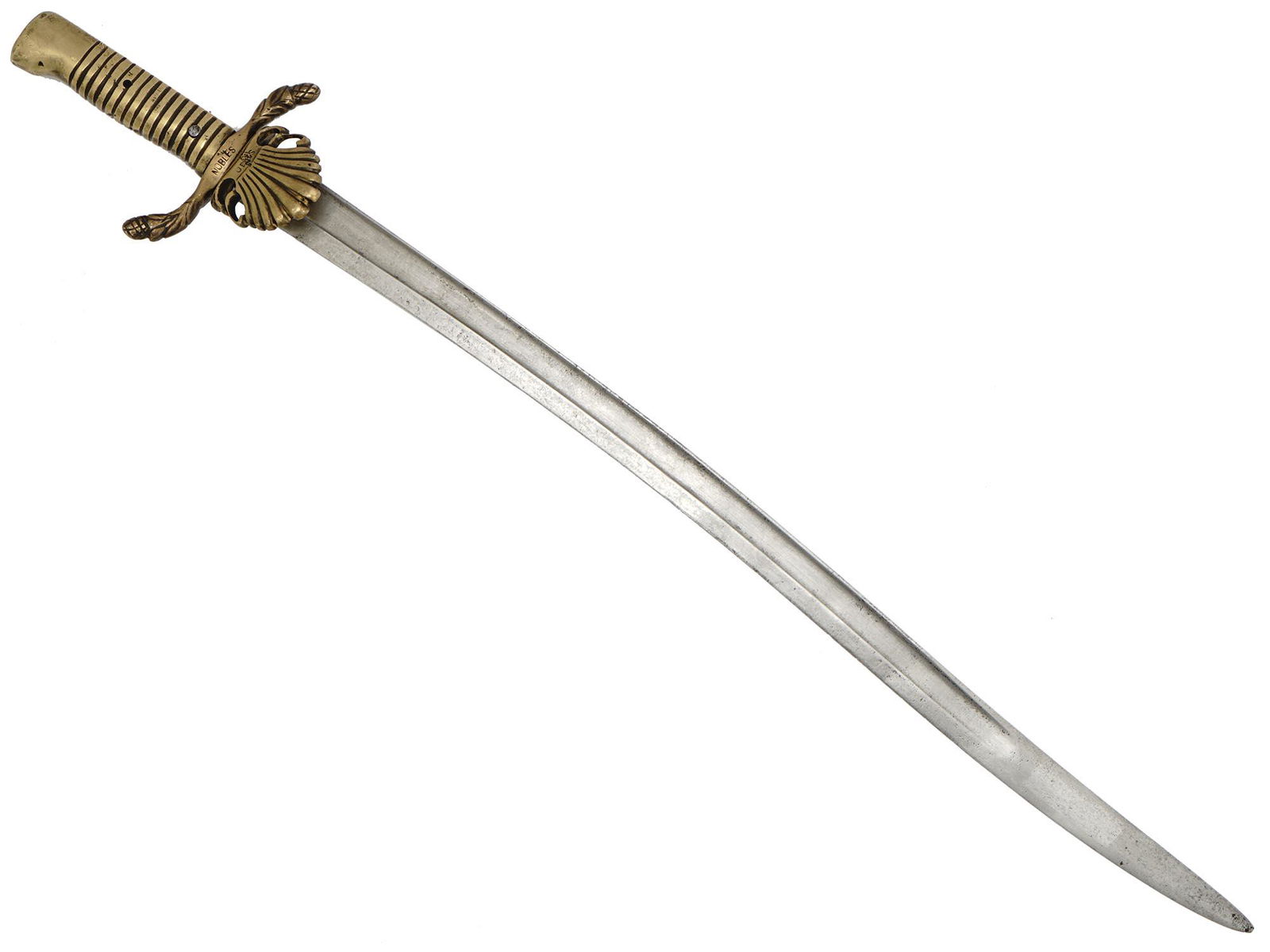 A EUROPEAN 19TH CEN COMPOSITION BAYONET SWORD WITH CLAMSHELL GUARD (1 of 10)
