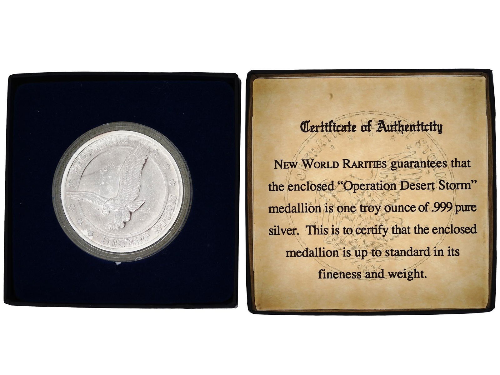 1991 US ARMY OPERATION DESERT STORM SILVER MEDAL (1 of 4)