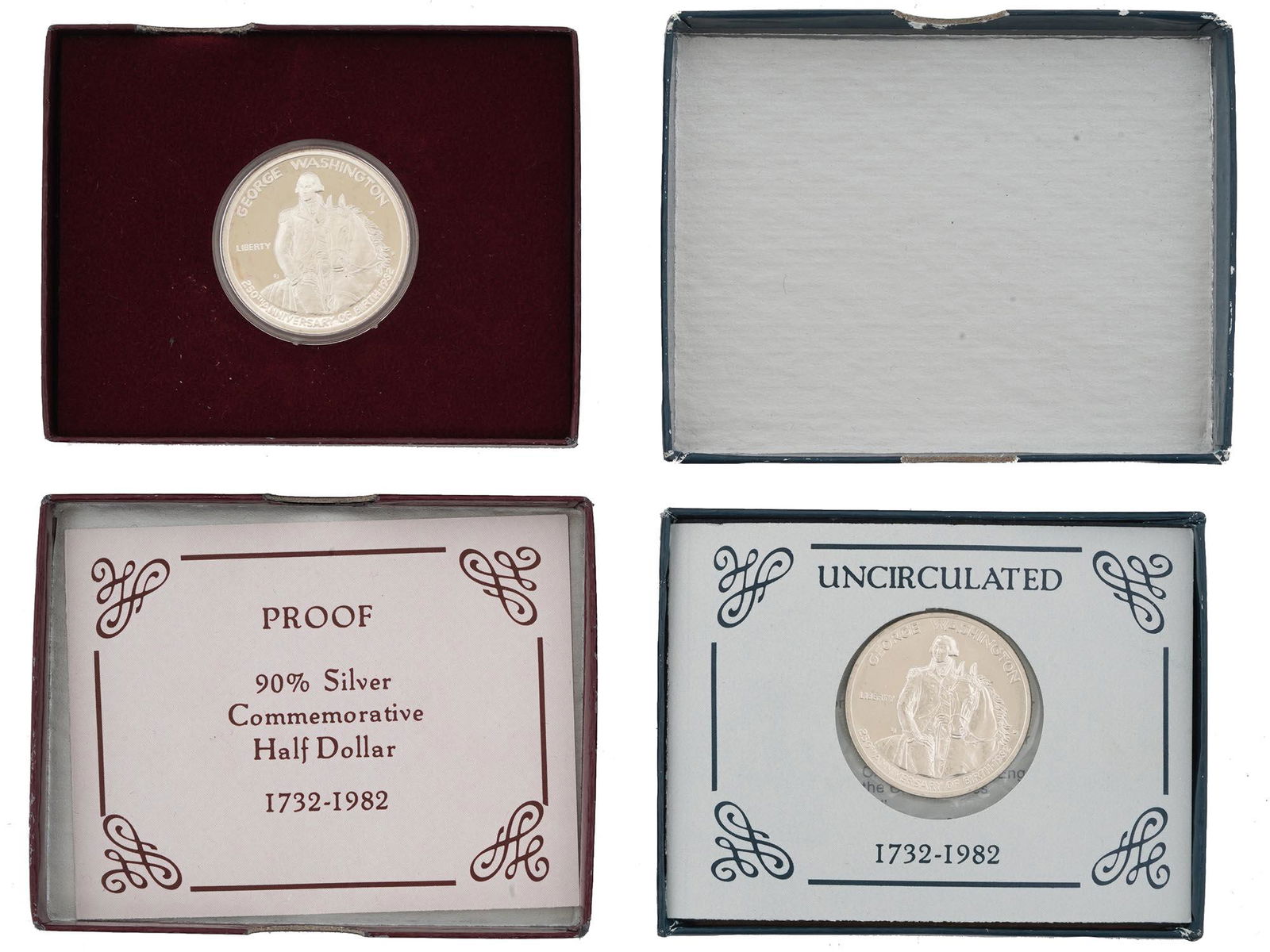 1982 GEORGE WASHINGTON SILVER HALF DOLLAR COINS (1 of 5)