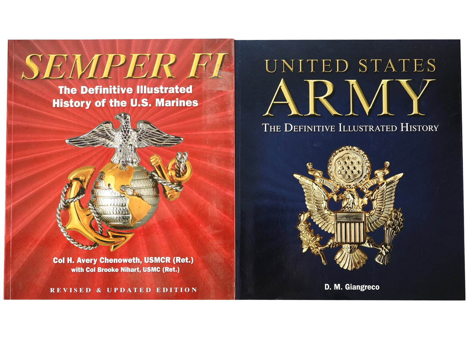SEMPER FI, UNITED STATES ARMY ILLUSTRATED BOOKS: The lot includes, first: Semper FI: The Definitive Illustrated History of the U.S. Marines by H. Avery Chenoweth, foreword by James Brady. Published byâ€Ž Union Square and Co., Reprint edition, 20