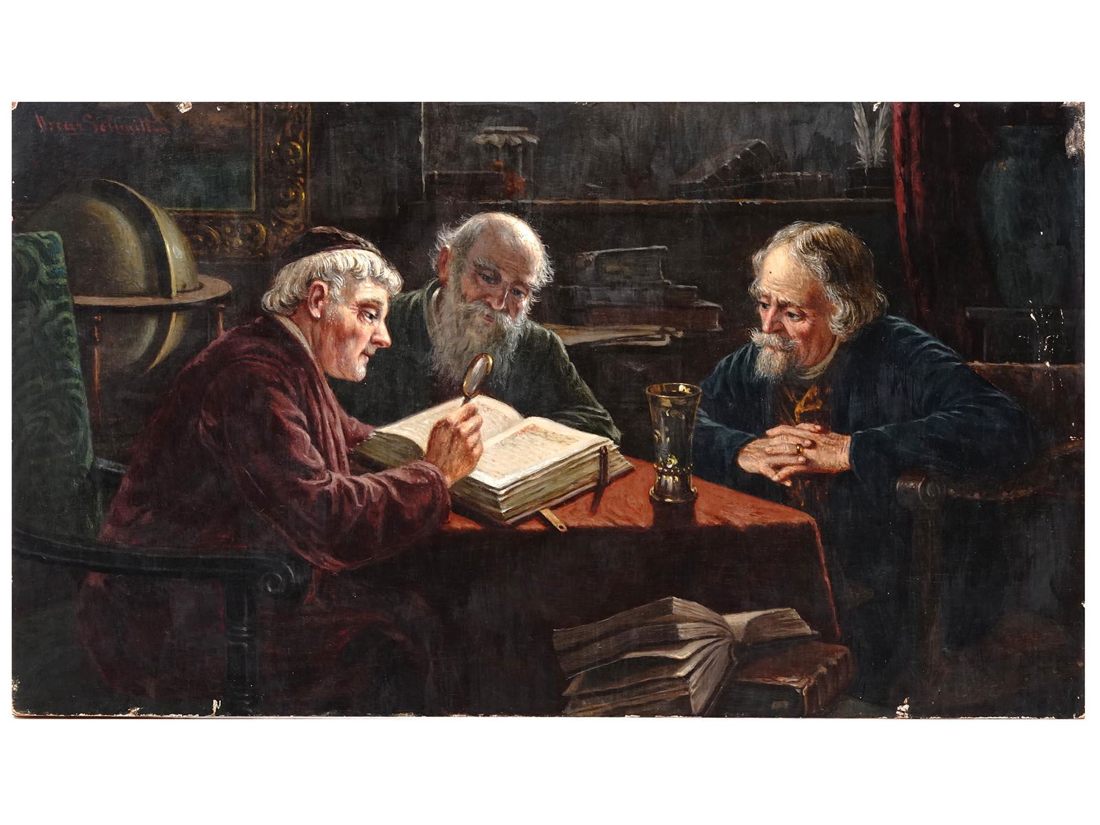 ANTIQUE 19TH C GERMAN PAINTING BY OSCAR SCHMITT (1 of 5)