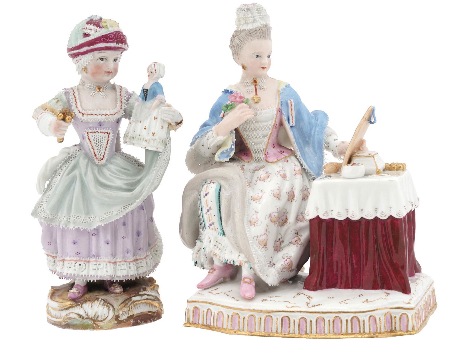ANTIQUE 19TH C ROCOCO MEISSEN PORCELAIN FIGURINES (1 of 10)