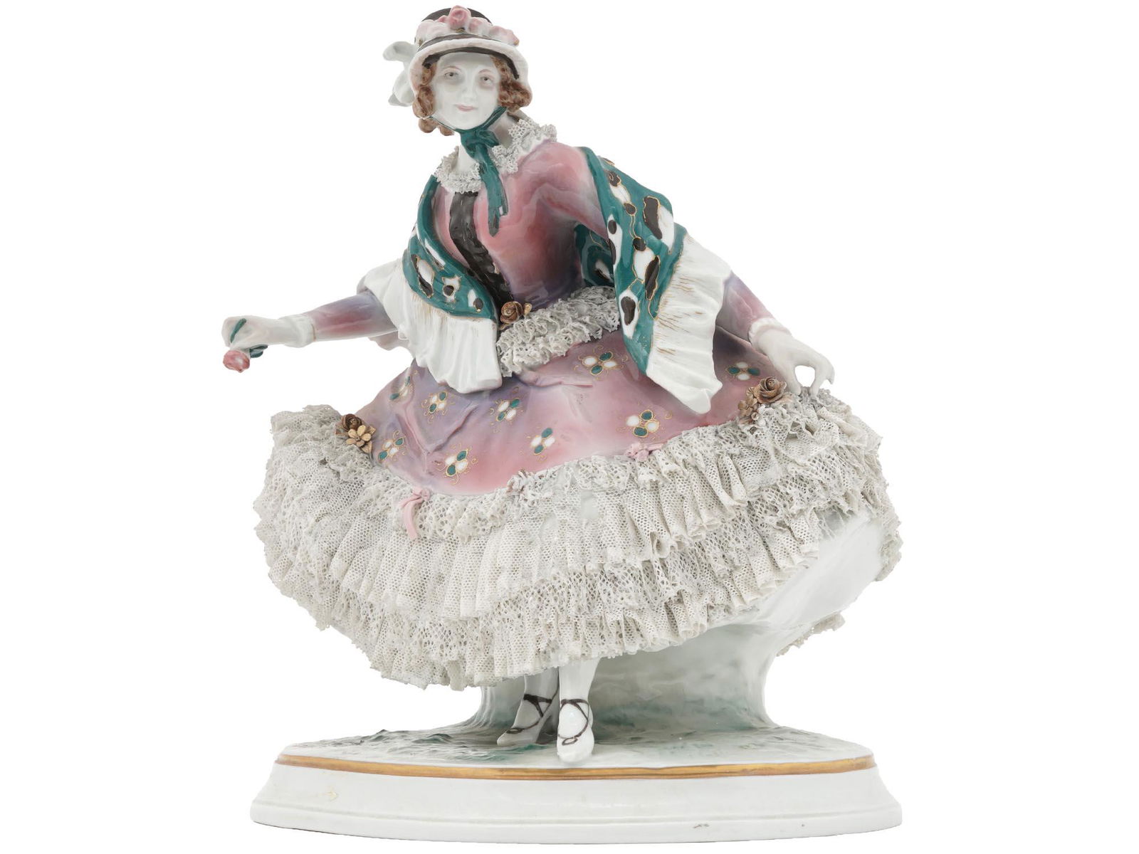 DRESDEN VOLKSTEDT KARL ENS LADY PORCELAIN FIGURE (1 of 9)
