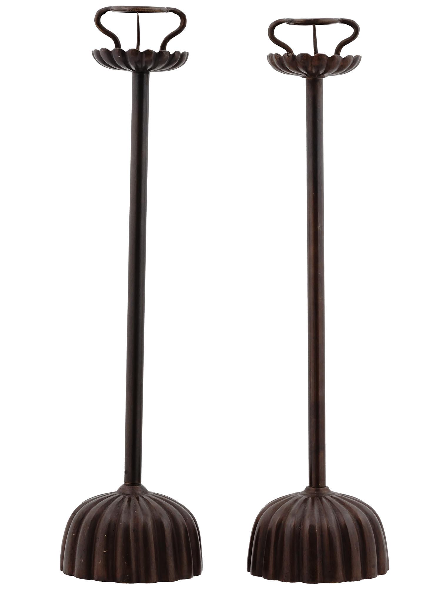 ANTIQUE JAPANESE BRONZE SHOKUDAI CANDLESTICKS (1 of 4)