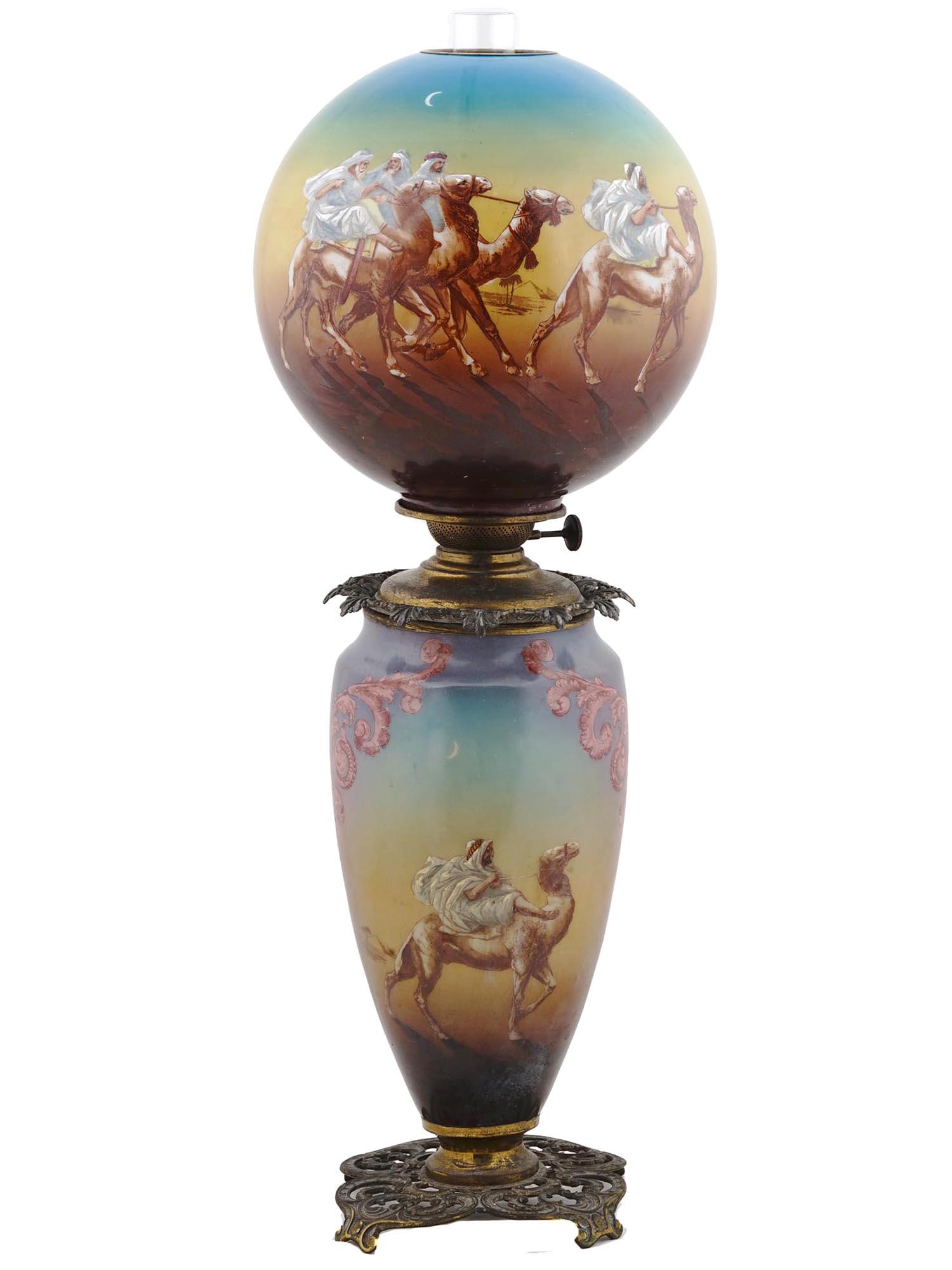 ANTIQUE VICTORIAN GONE WITH THE WIND OIL LAMP (1 of 9)