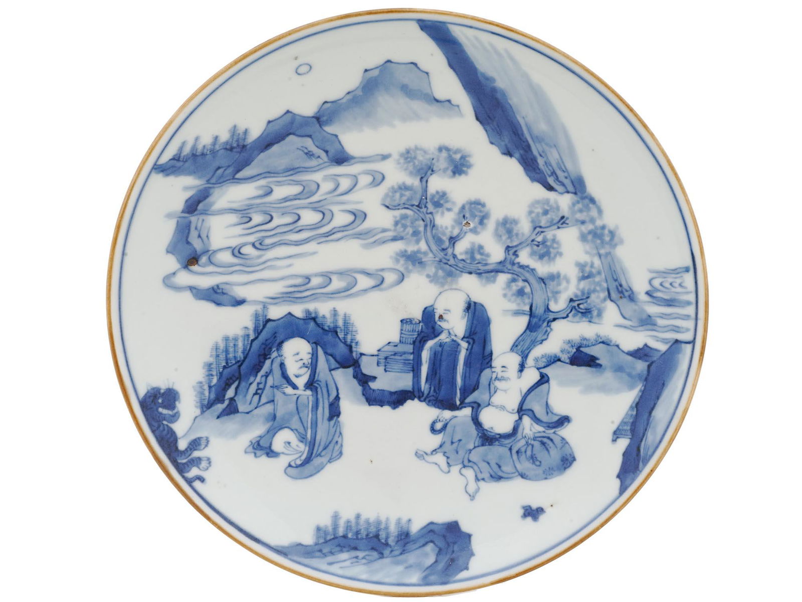 VINTAGE CHINESE BLUE AND WHITE PORCELAIN PLATE (1 of 5)