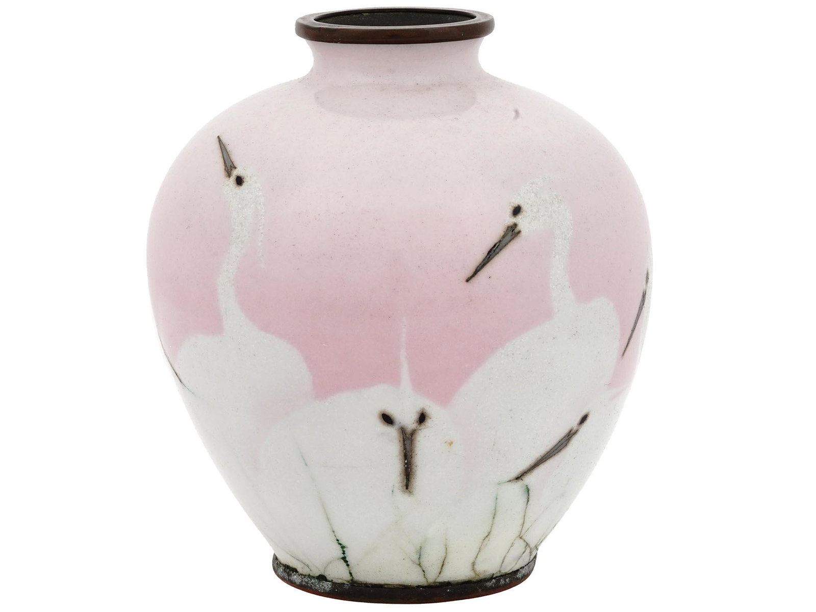 JAPANESE MEIJI ERA WIRELESS CLOISONNE ENAMEL VASE (1 of 9)