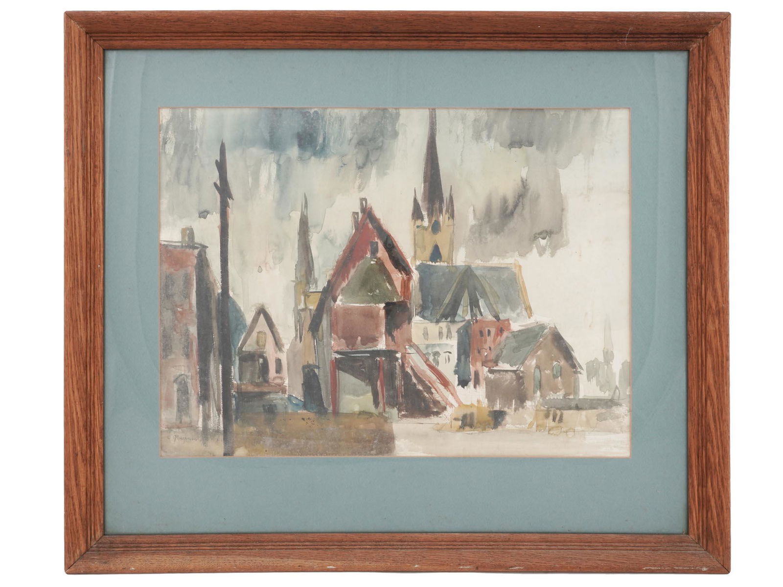 US WATERCOLOR PAINTING BY CONSTANTINE POUGIALIS (1 of 8)